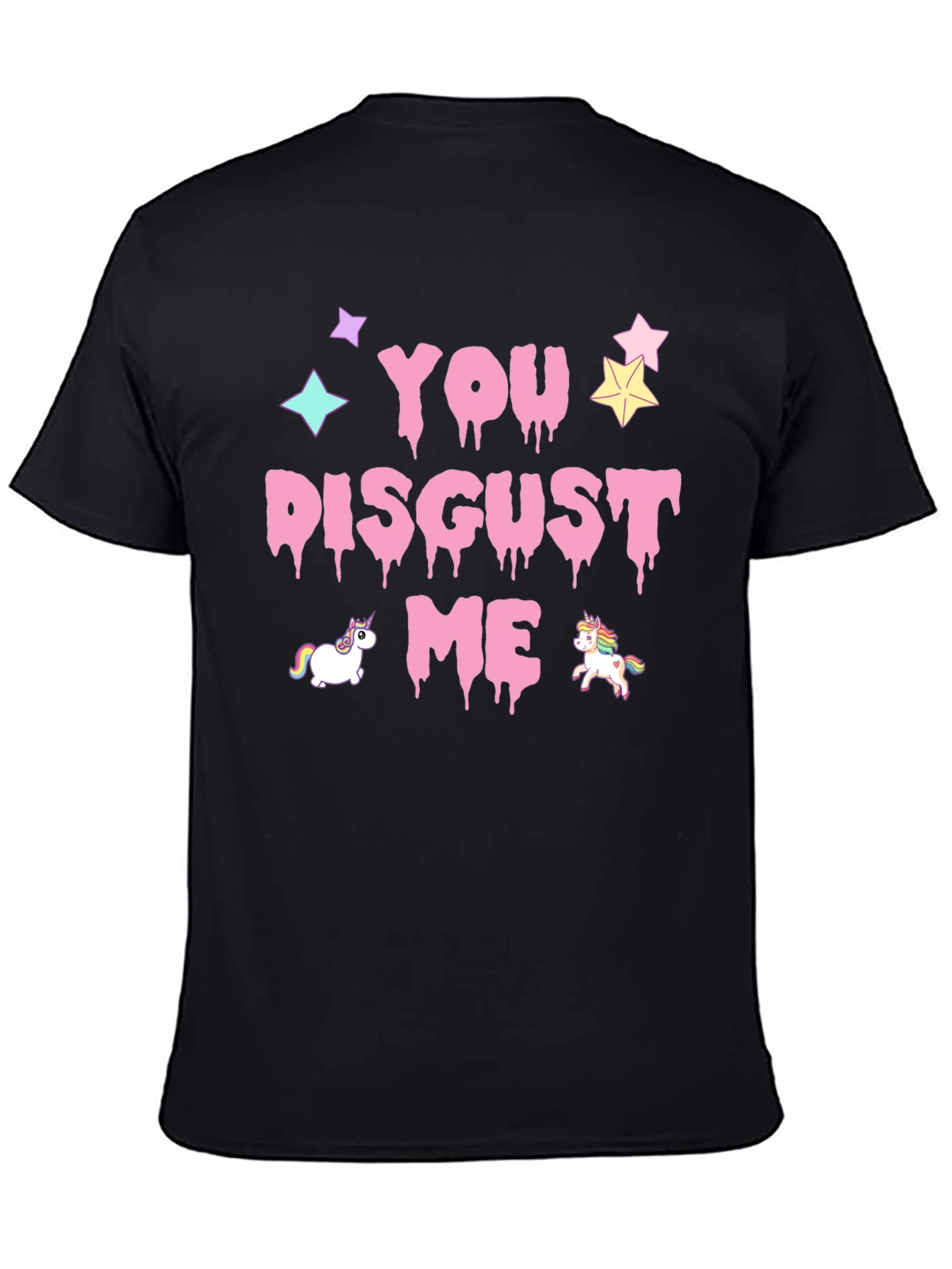 Black You Disgust Me Unicorns Graphic T-Shirt view 4