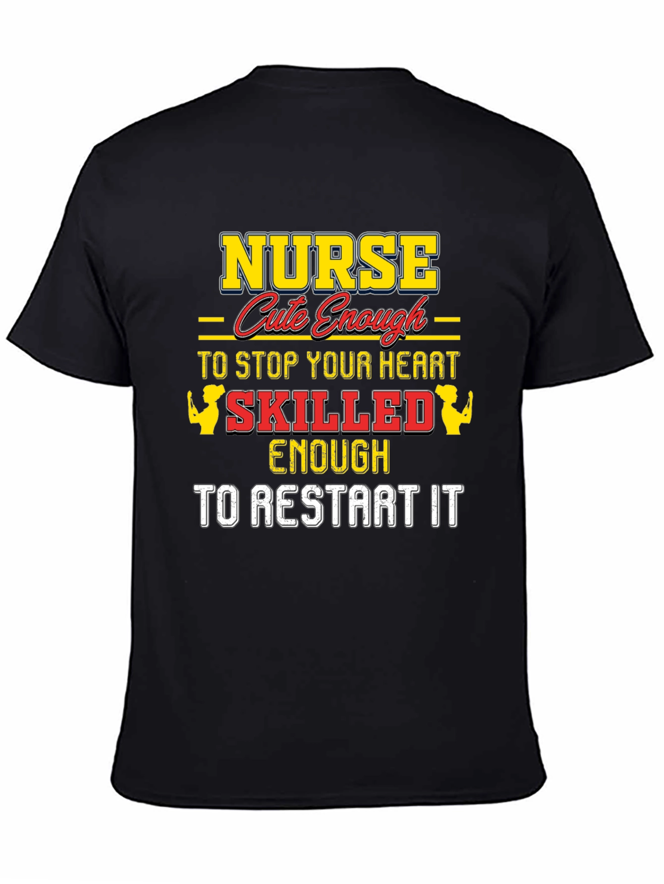 Black Nurse Cute Enough T-Shirt view 4