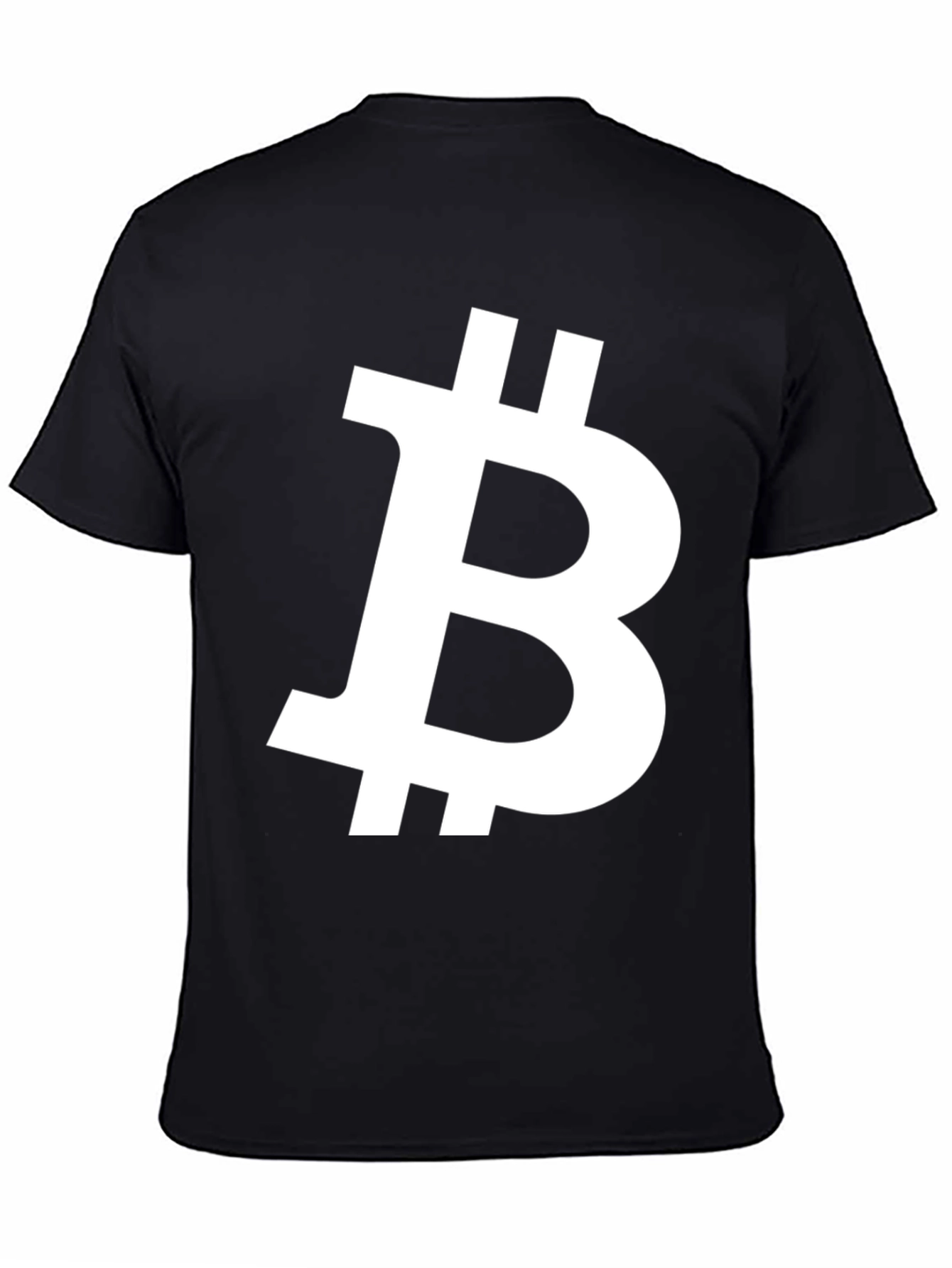 Black Bitcoin Symbol Black T-Shirt view 4