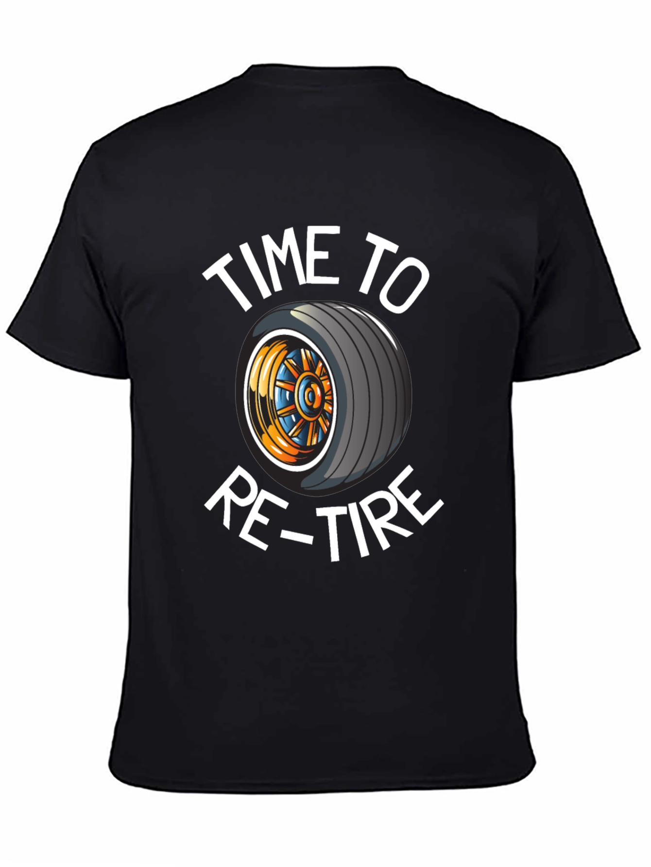 Black Time to Re-tire Black T-Shirt view 4