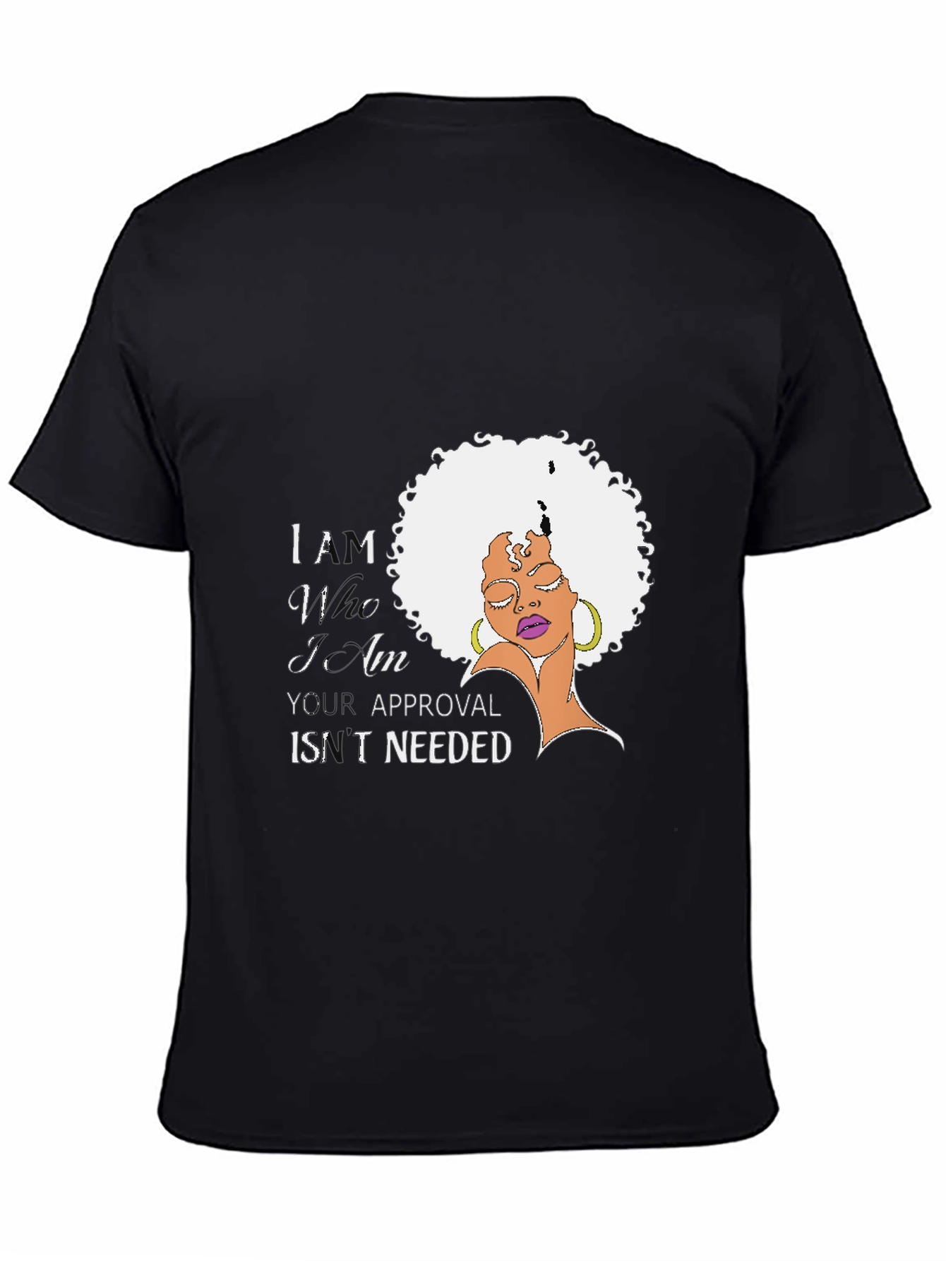Black Confidence Black T-Shirt - Afro Woman Empowerment view 4