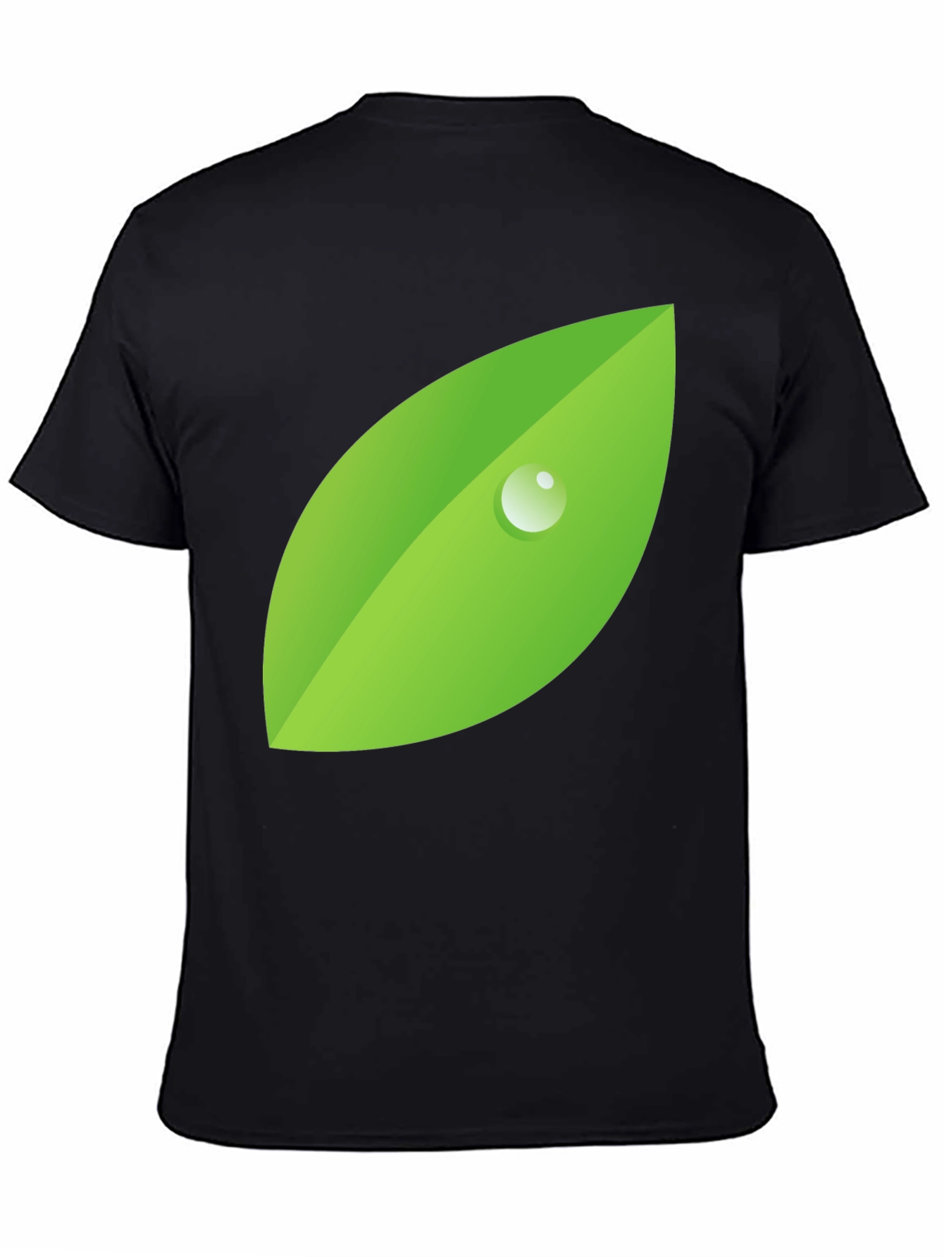Nature's Drop Tee - Black, Leaf Graphic - 4