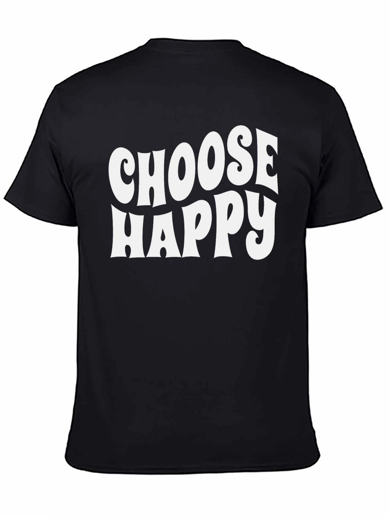 Black Choose Happy Graphic Tee - Trendy Black Shirt view 4