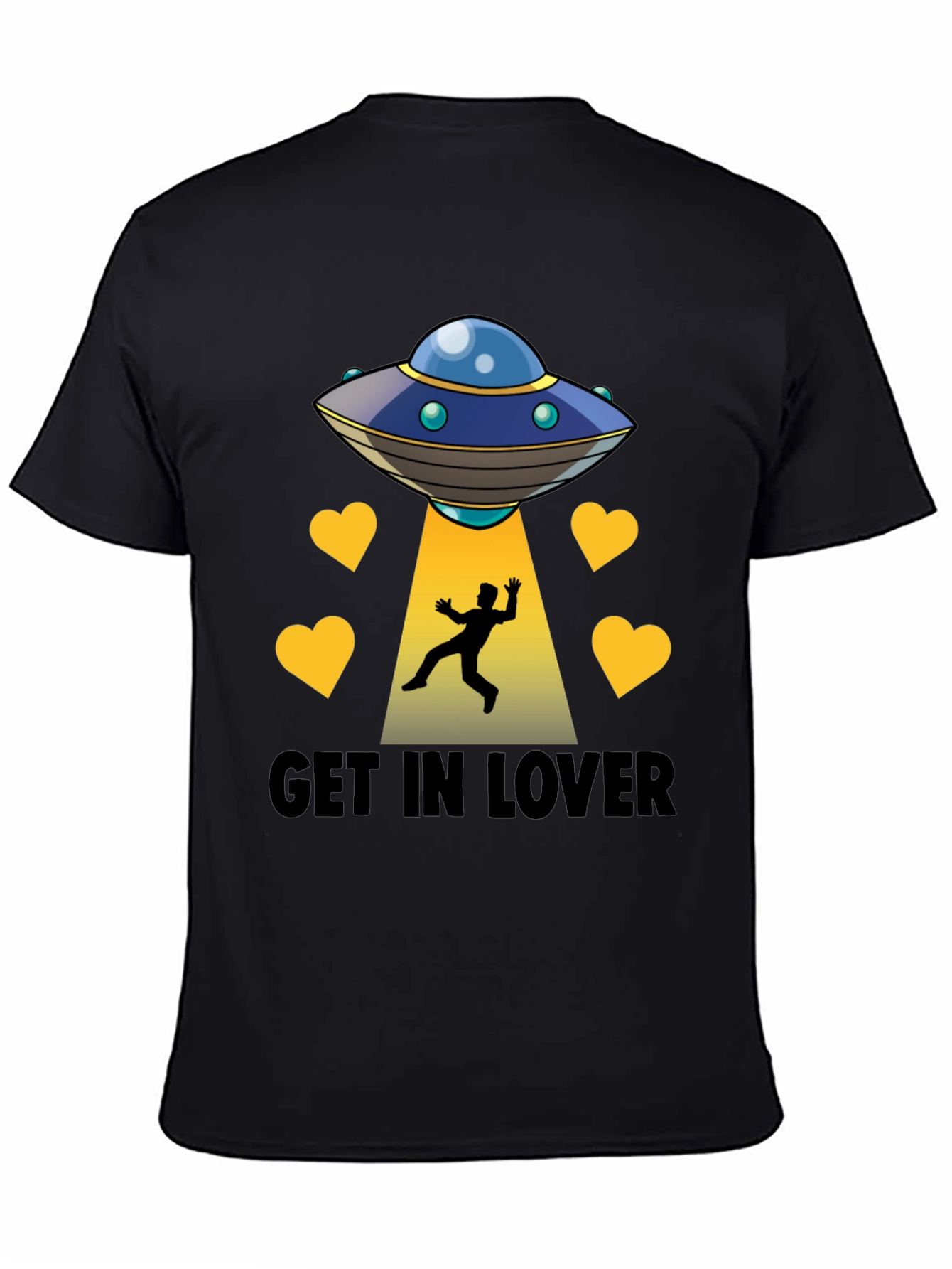 Black Get In Lover UFO Abduction Graphic Tee view 4