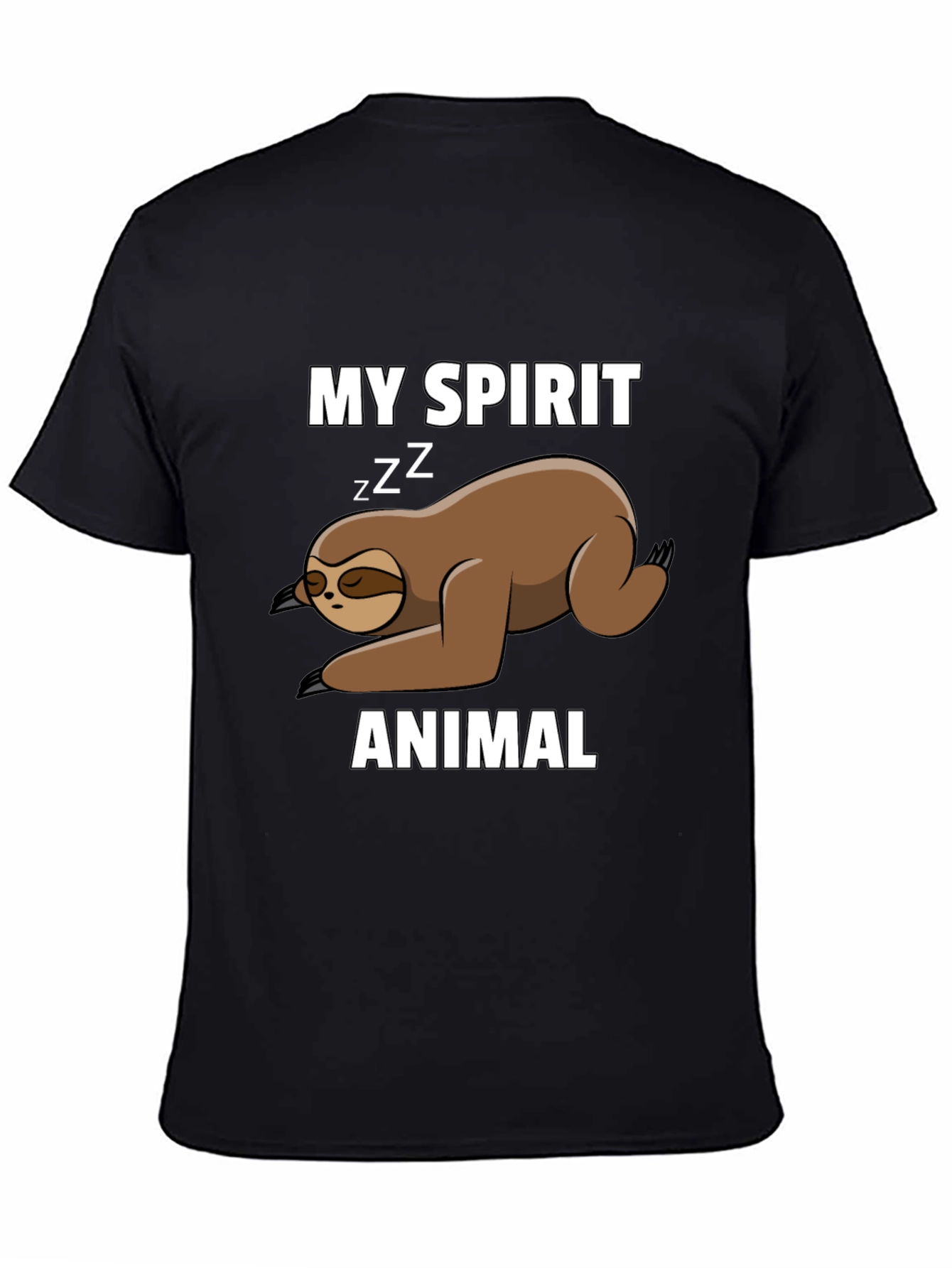 Black My Spirit Animal Sloth T-Shirt view 4