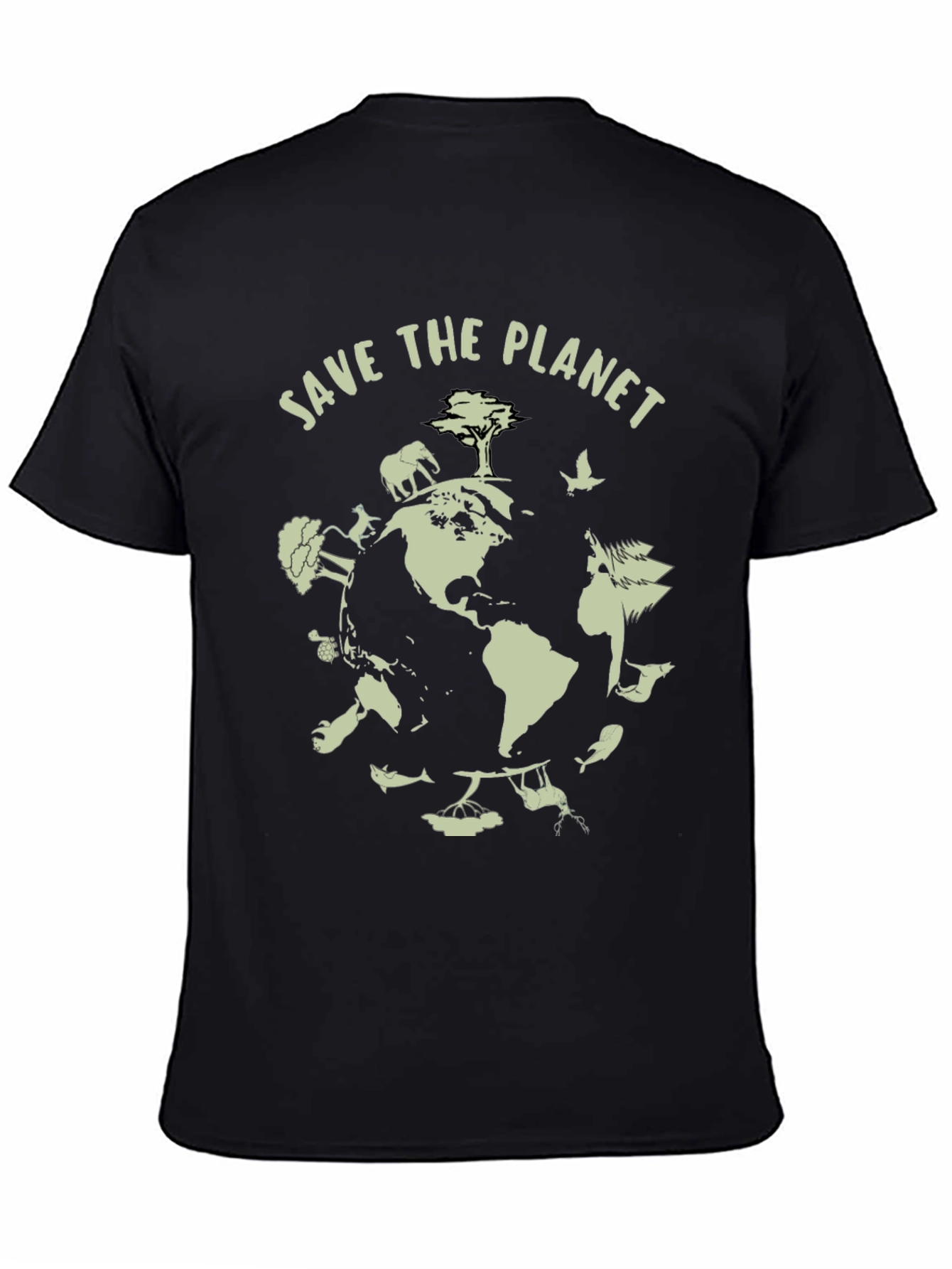 Black Save the Planet Graphic T-Shirt view 4