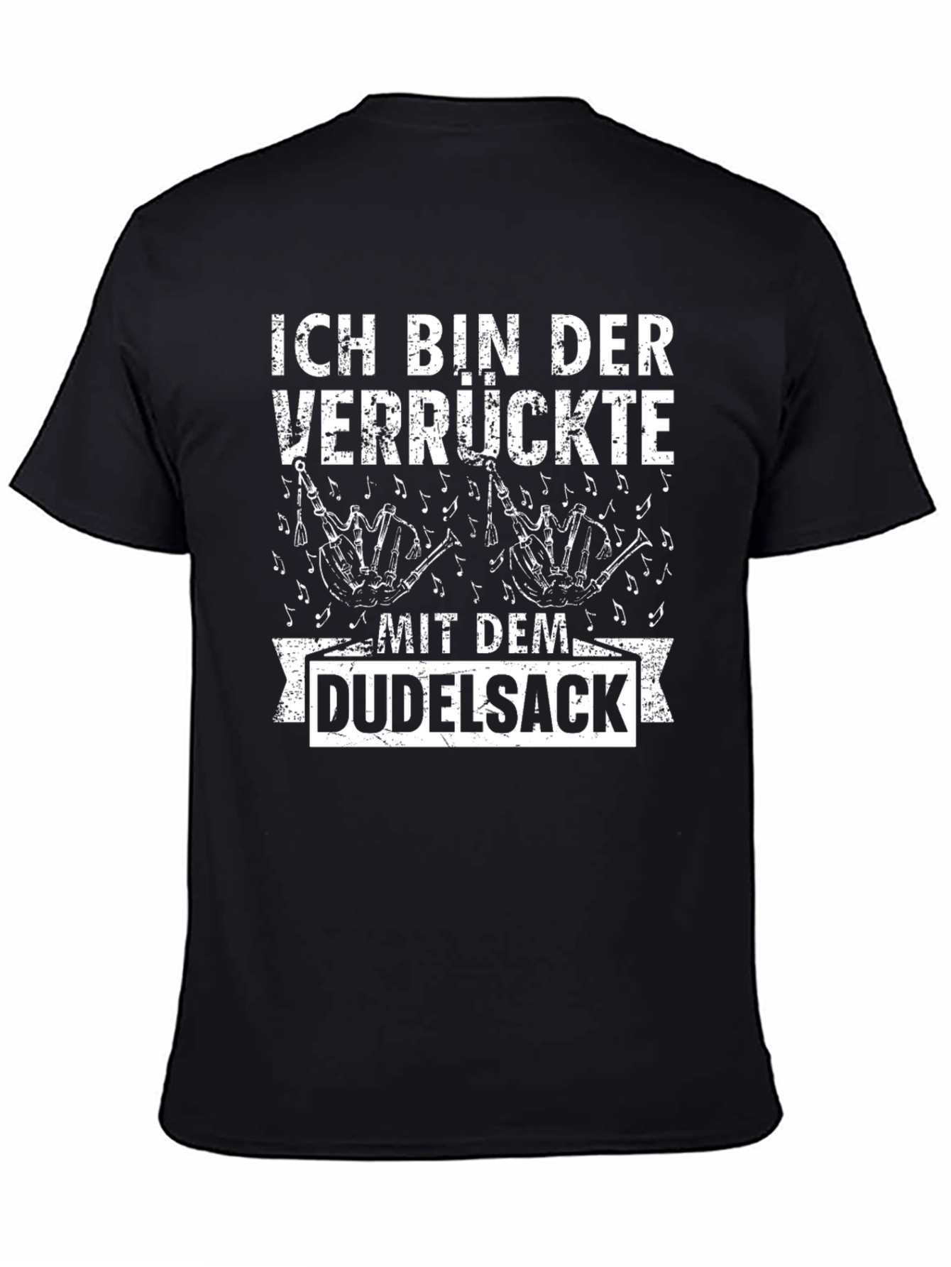 Black Funny Bagpipe T-Shirt - Ich Bin Der Verrückte view 4