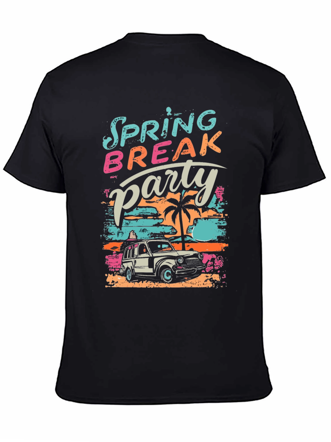Black Spring Break Party Graphic T-Shirt view 4