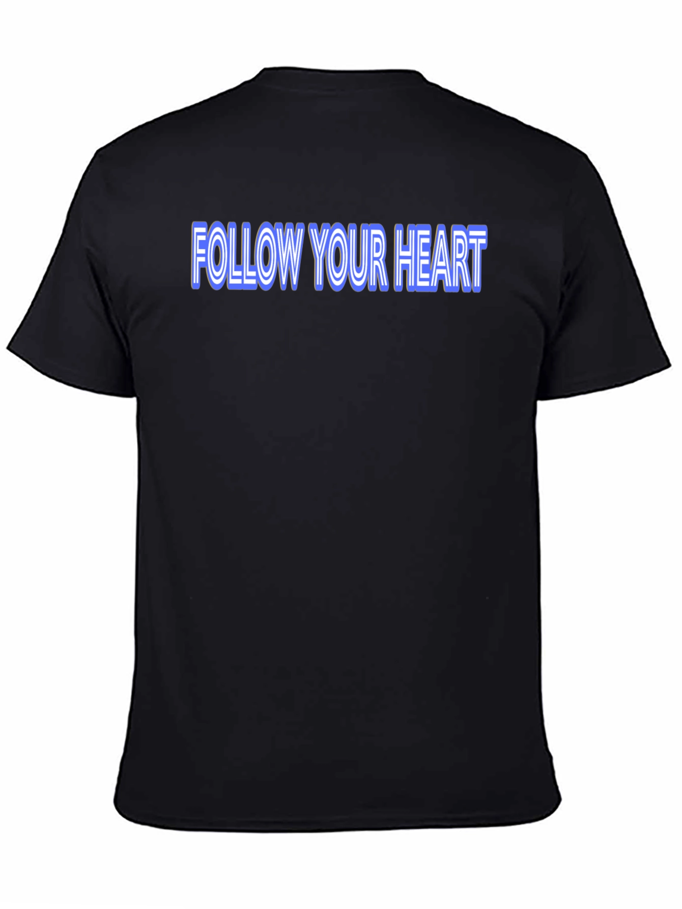 Black Follow Your Heart Graphic Tee - Soft Cotton Blend view 4