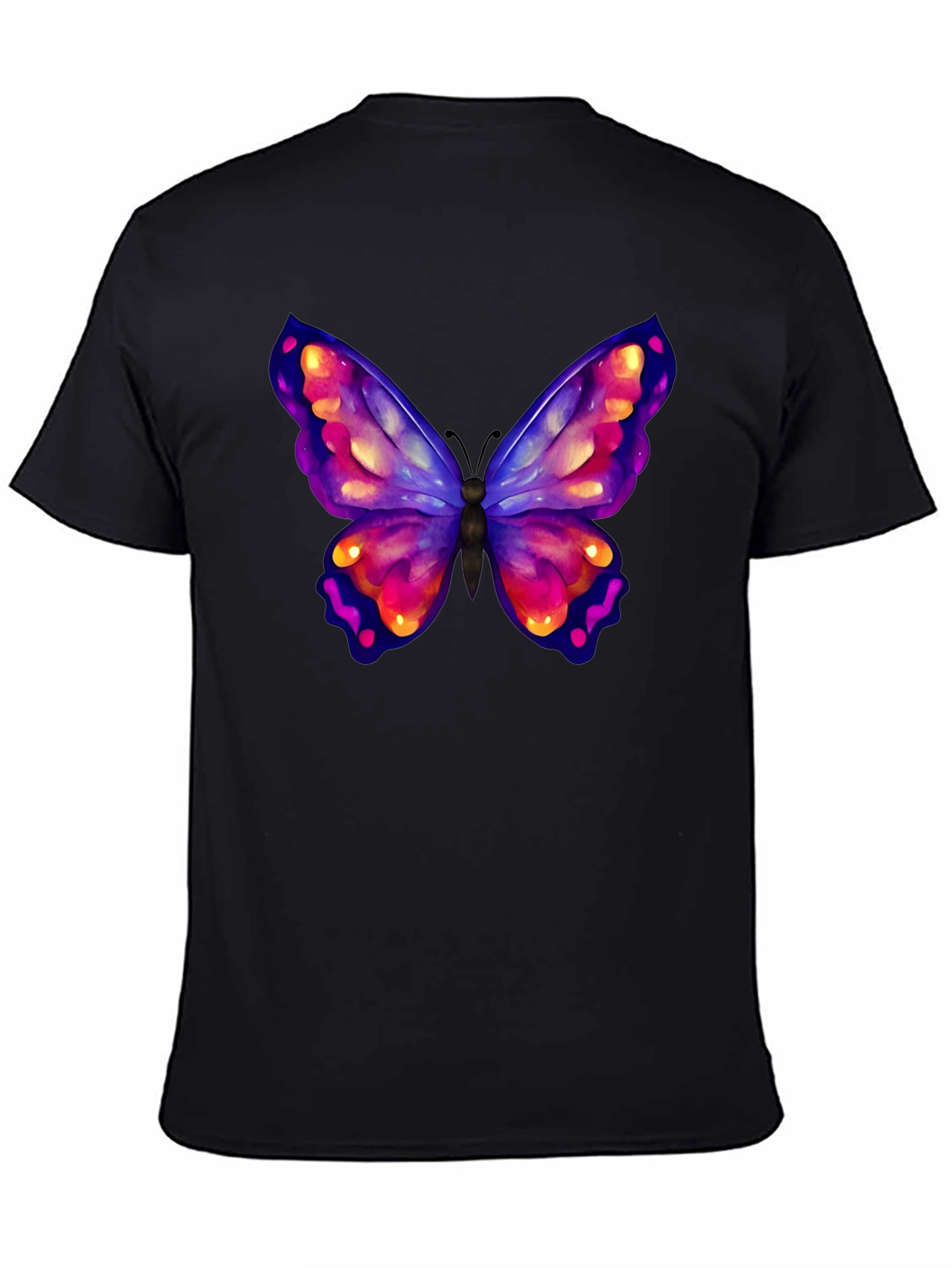 Black Butterfly Graphic Black T-Shirt view 4