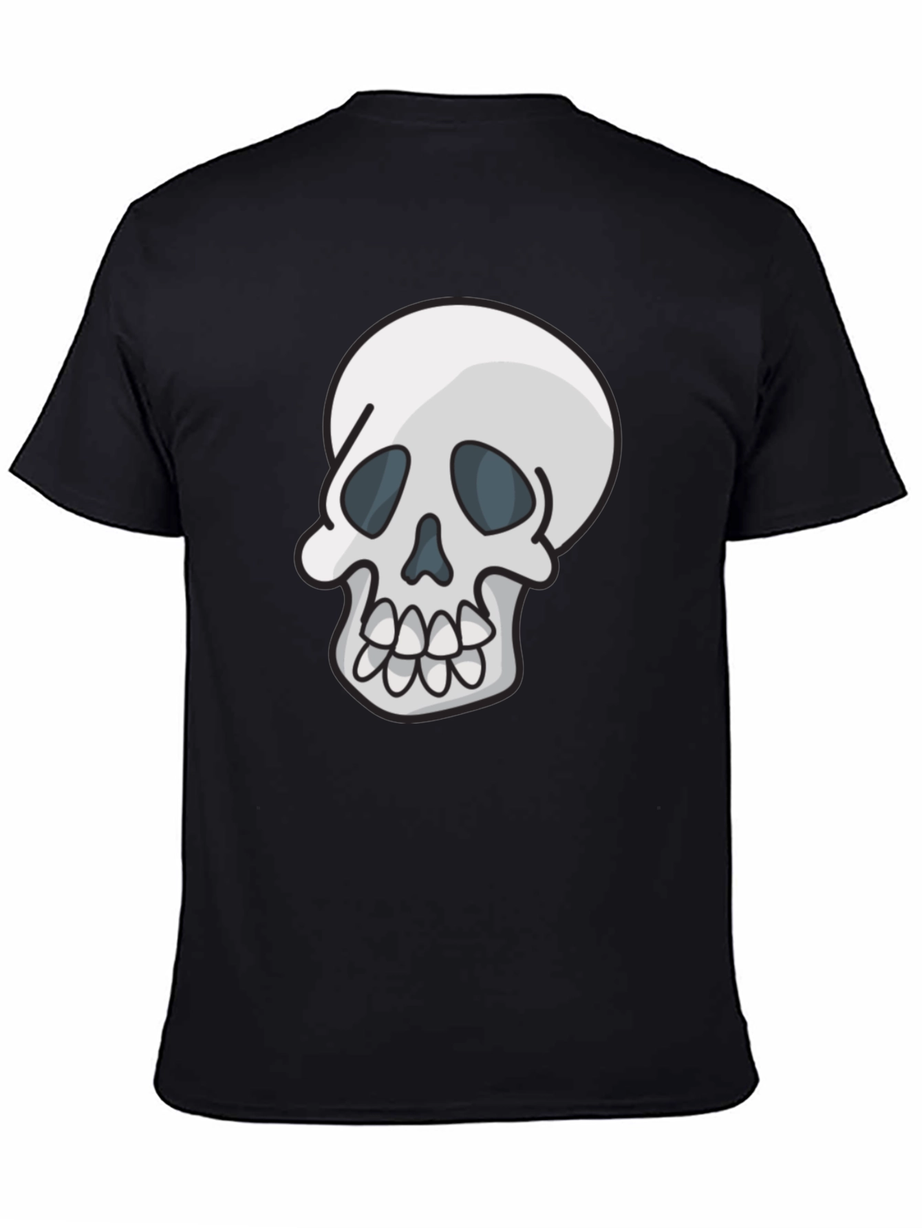 Black Skull Graphic Tee - Casual Black T-Shirt view 4