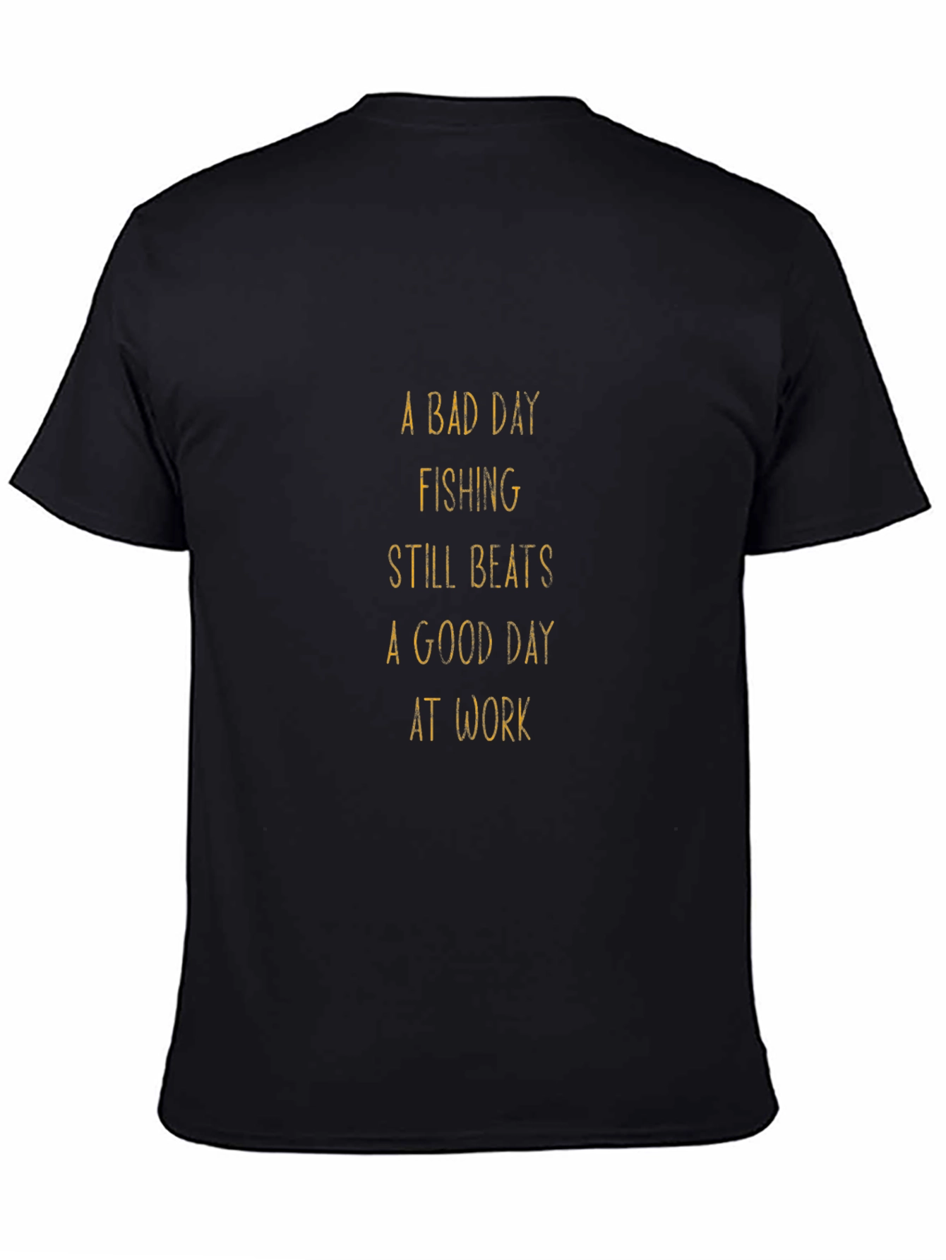 Black Fishing Beats Work T-Shirt - Perfect for Anglers! view 4