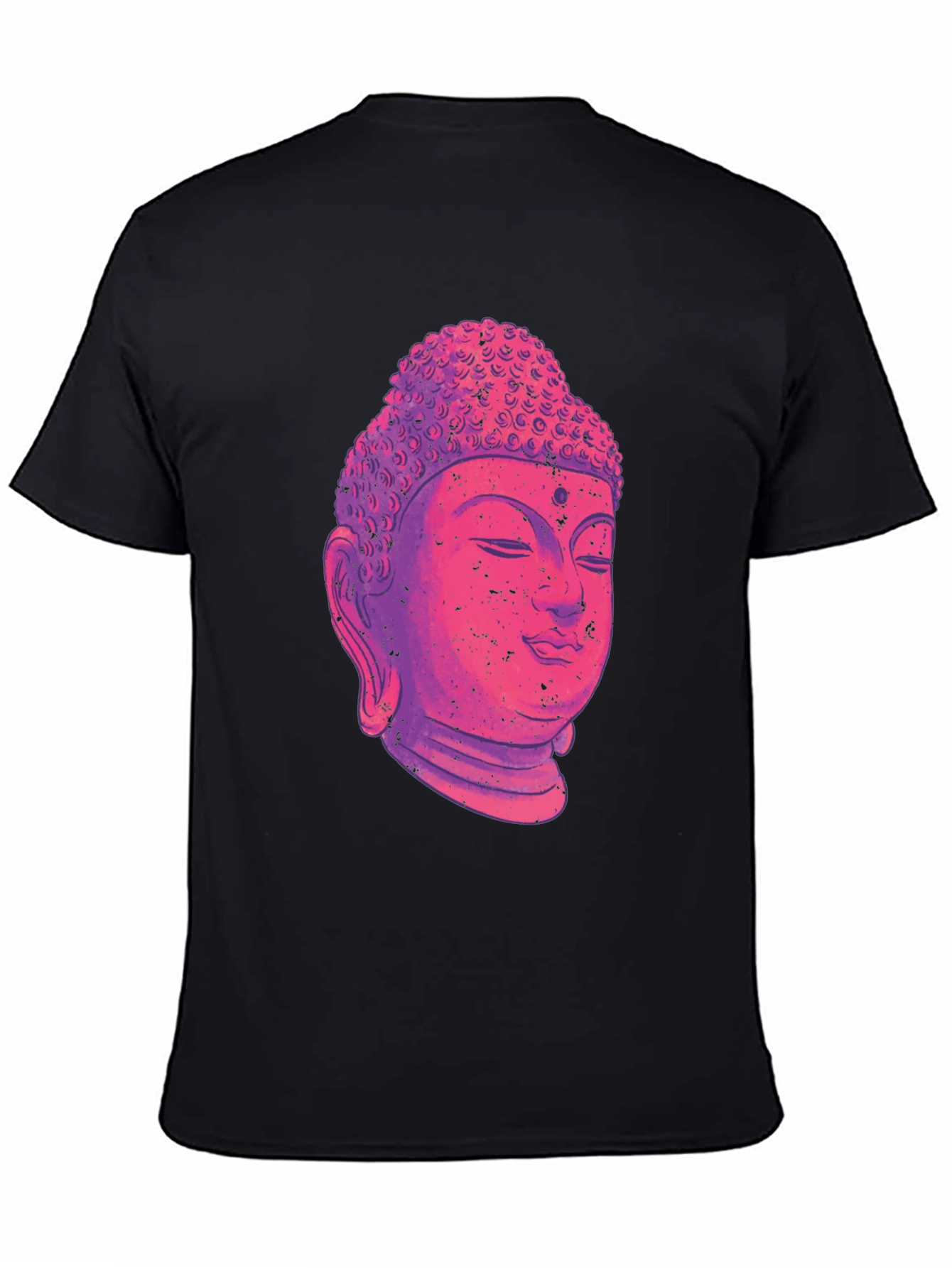 Black Buddha Head Graphic T-Shirt - Black view 4