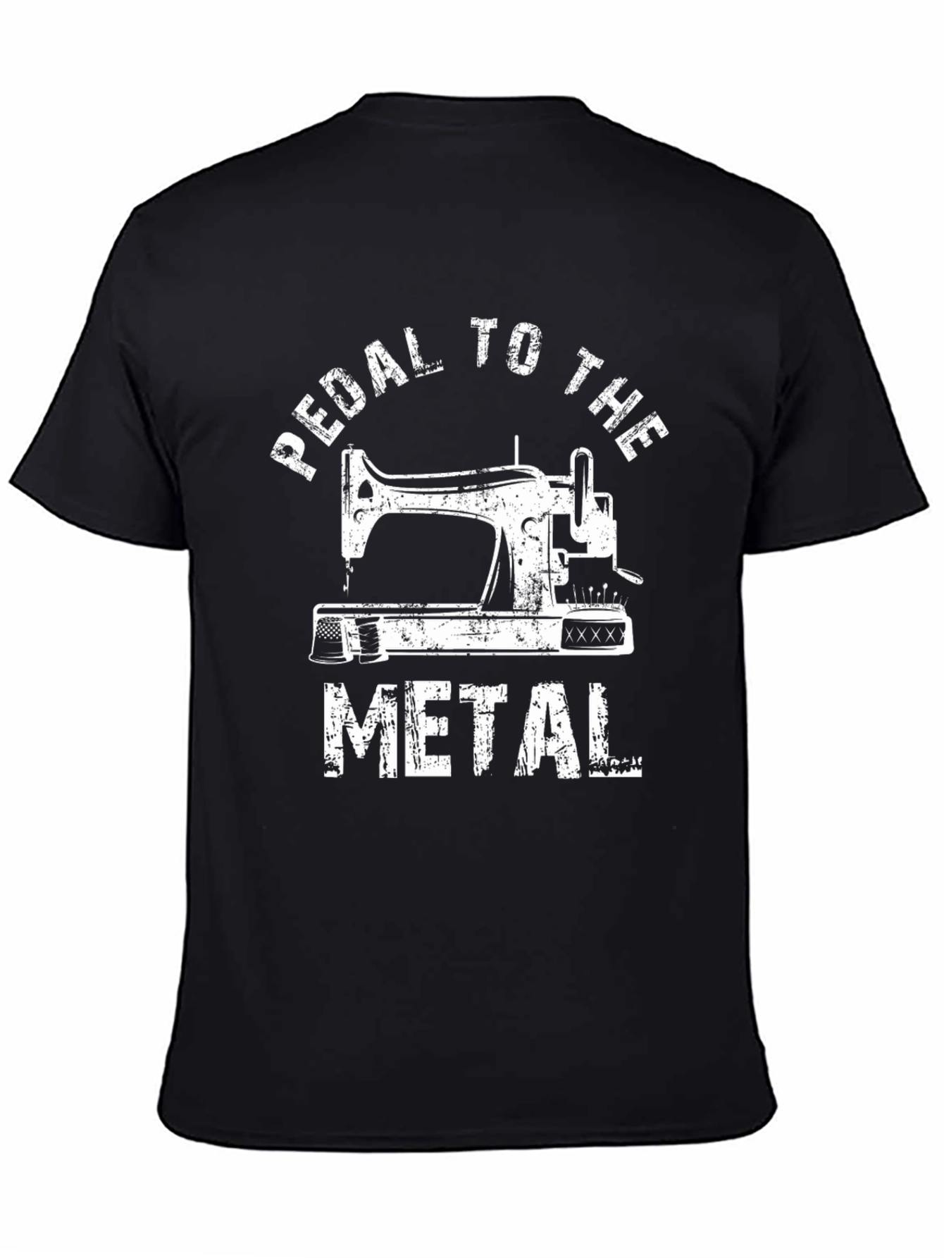 Black Pedal to the Metal Sewing Machine T-Shirt view 4