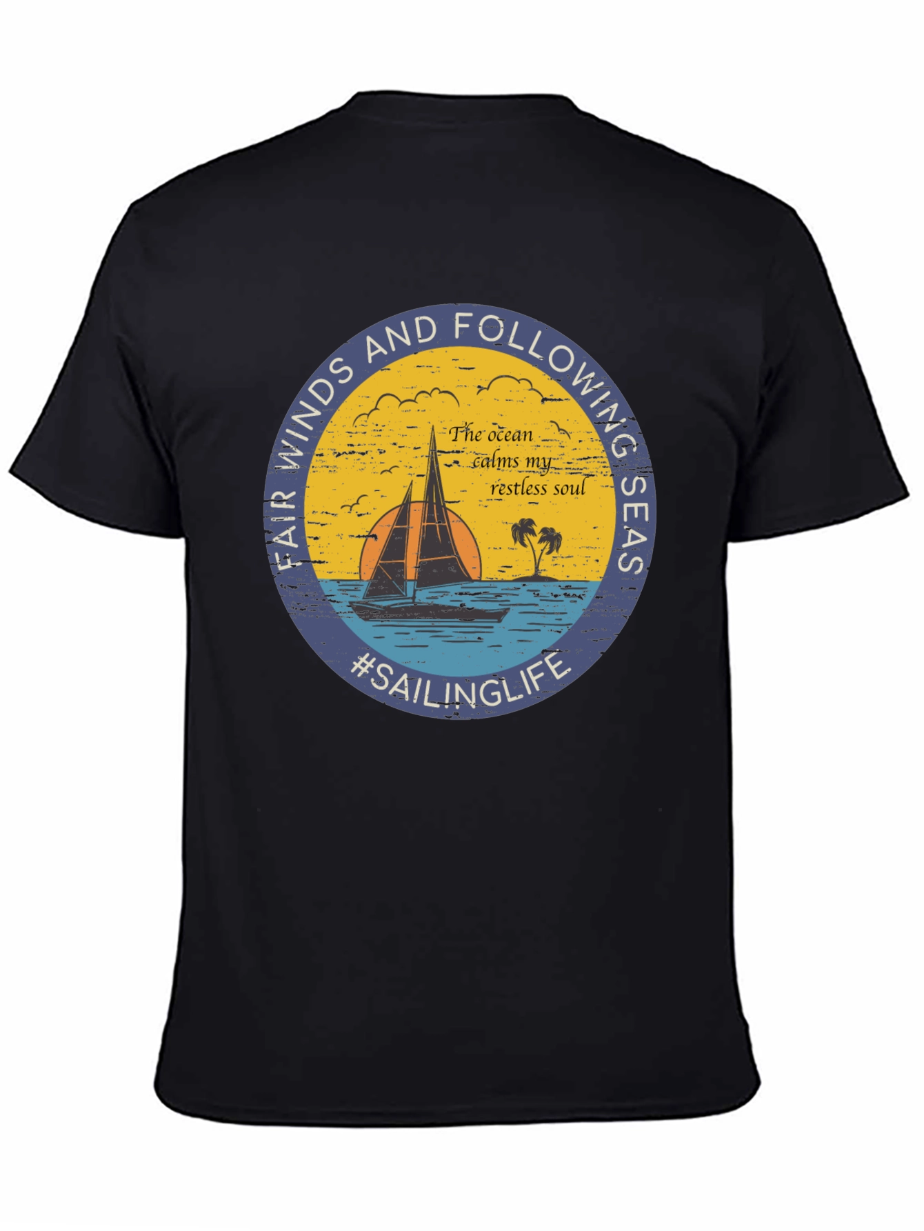 Black Sailing Life Graphic Tee - Fair Winds & Following Seas view 4