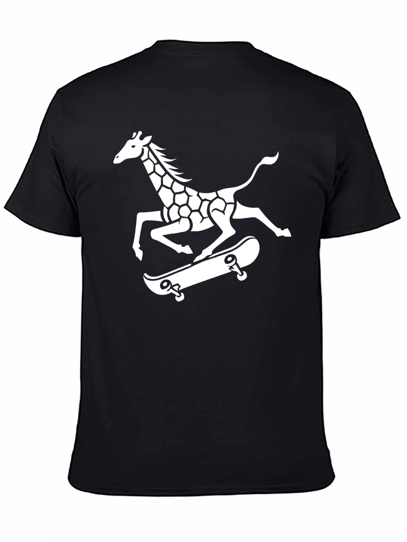 Black Giraffe Skateboarder Graphic Tee view 4