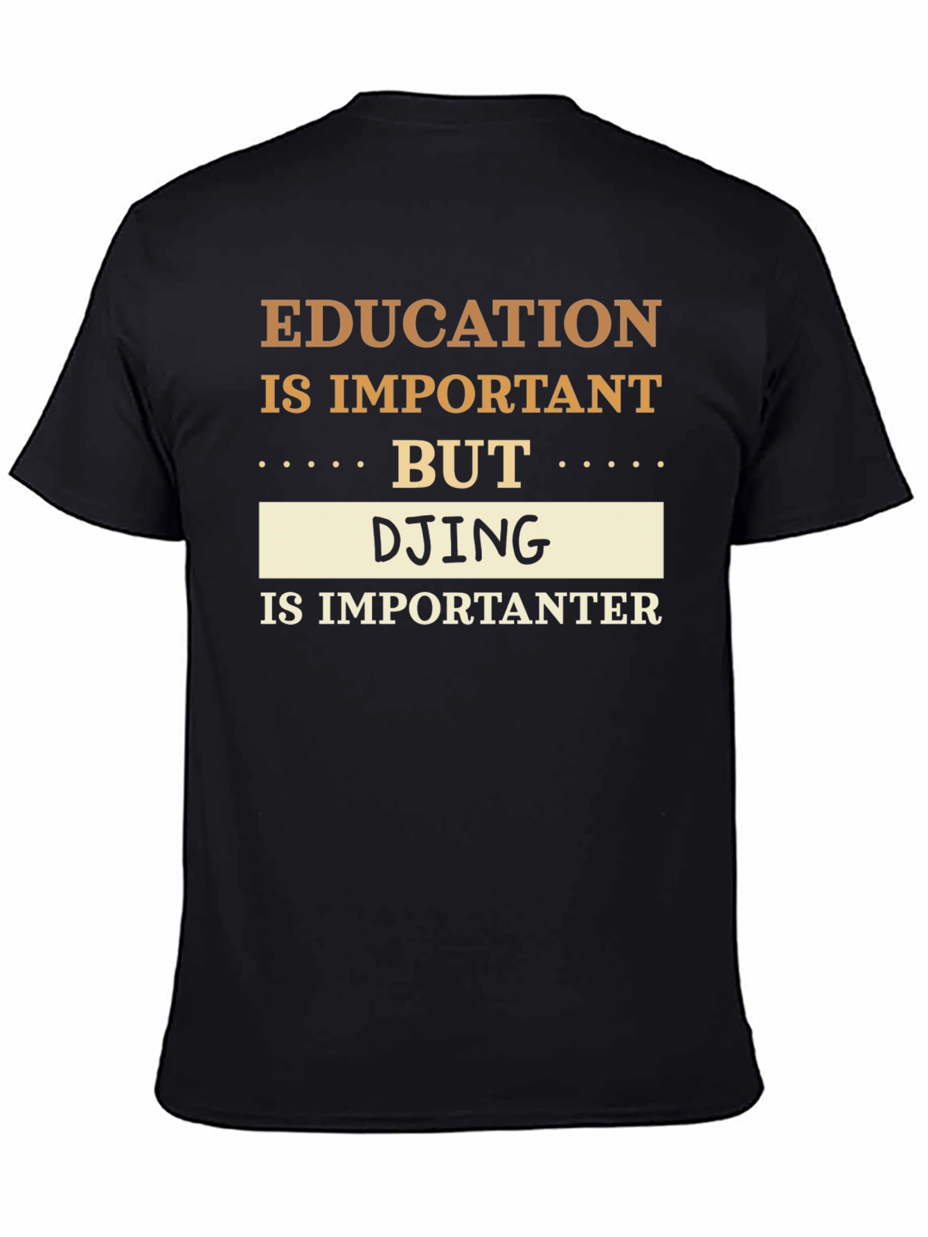 Black Education vs DJing T-Shirt Funny DJ Gift view 4