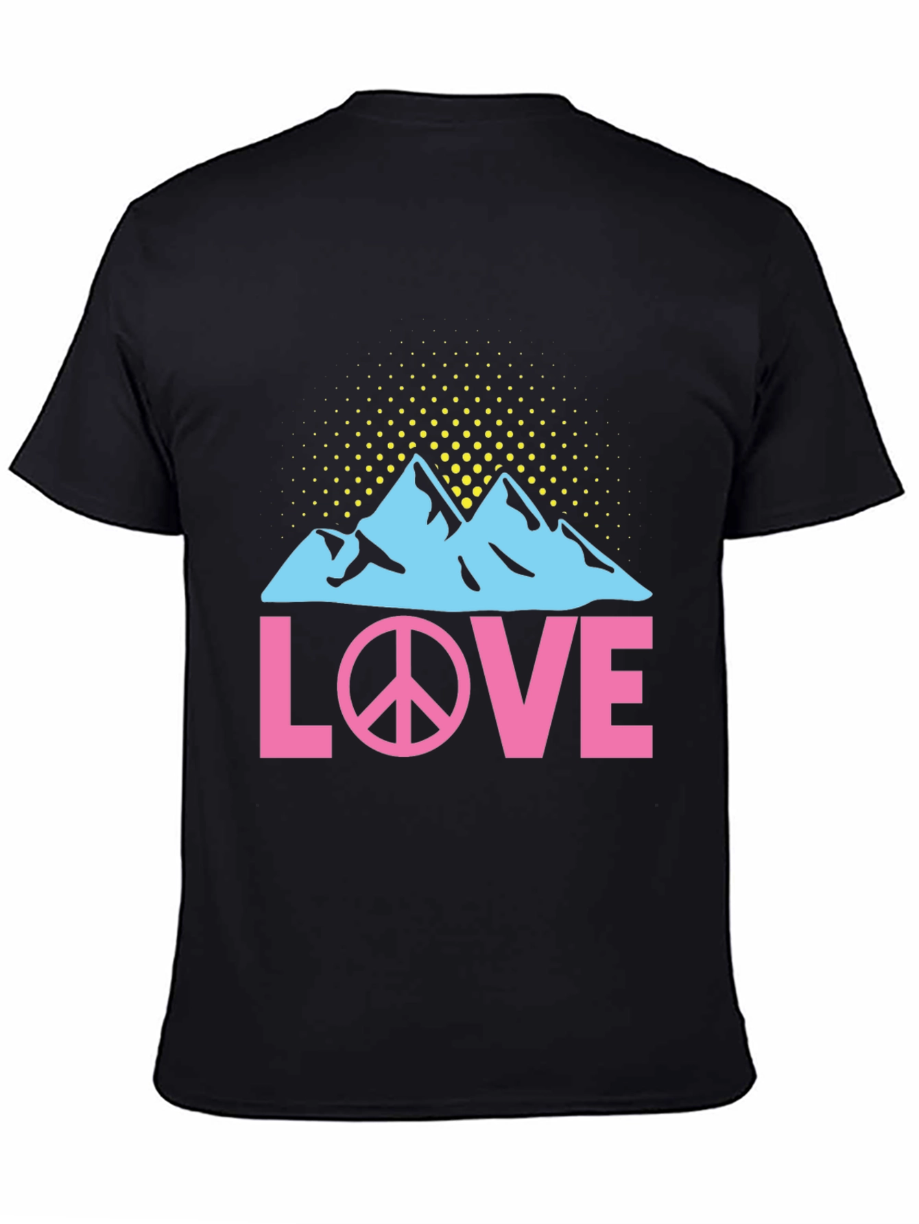 Black Peace Love Mountains Graphic T-Shirt view 4