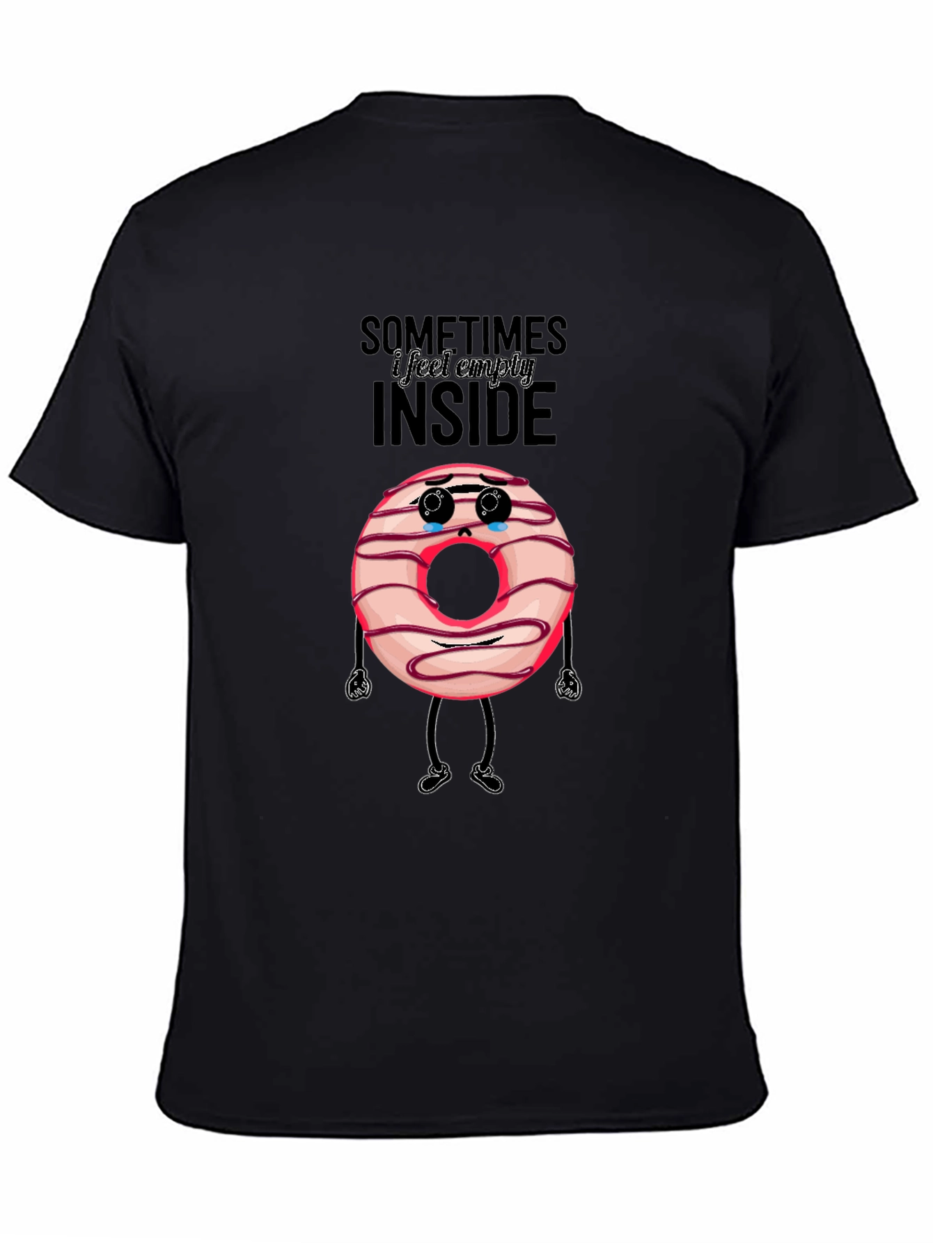 Black Sad Donut T-Shirt: Sometimes I Feel Empty Inside view 4