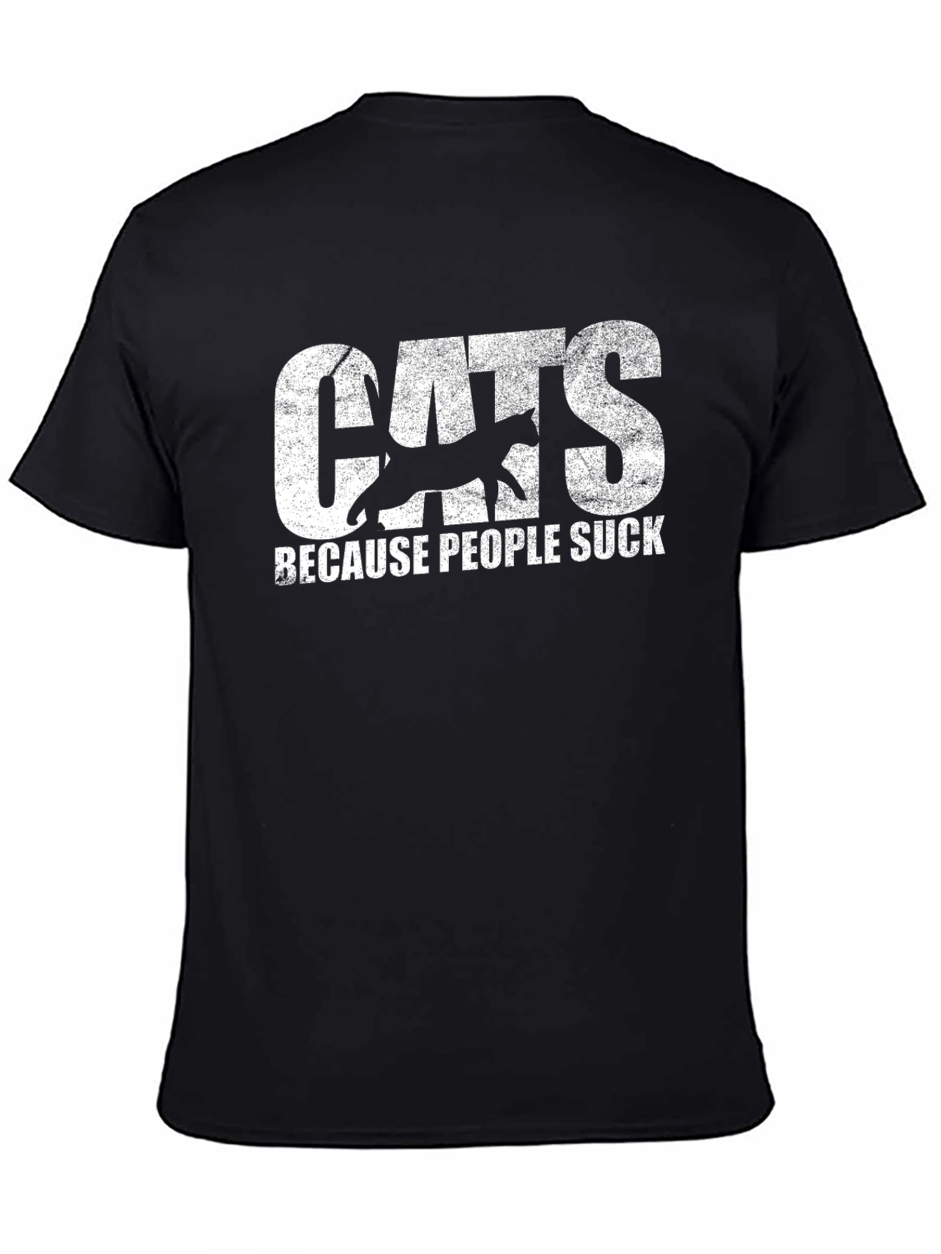 Black Cats Because People Suck Graphic Tee view 4