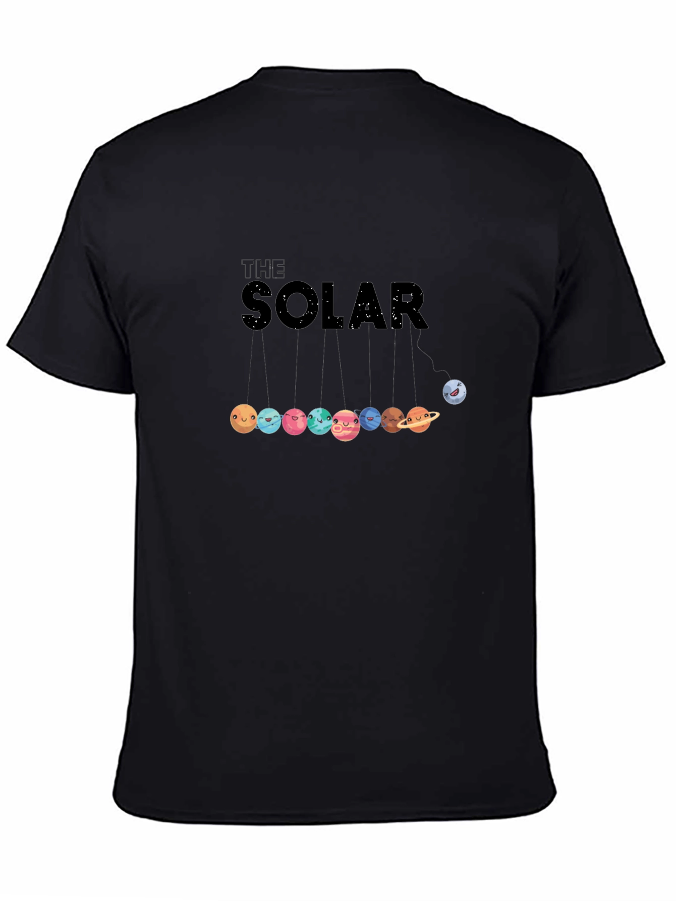 Black Solar System Planets Graphic Black T-Shirt view 4