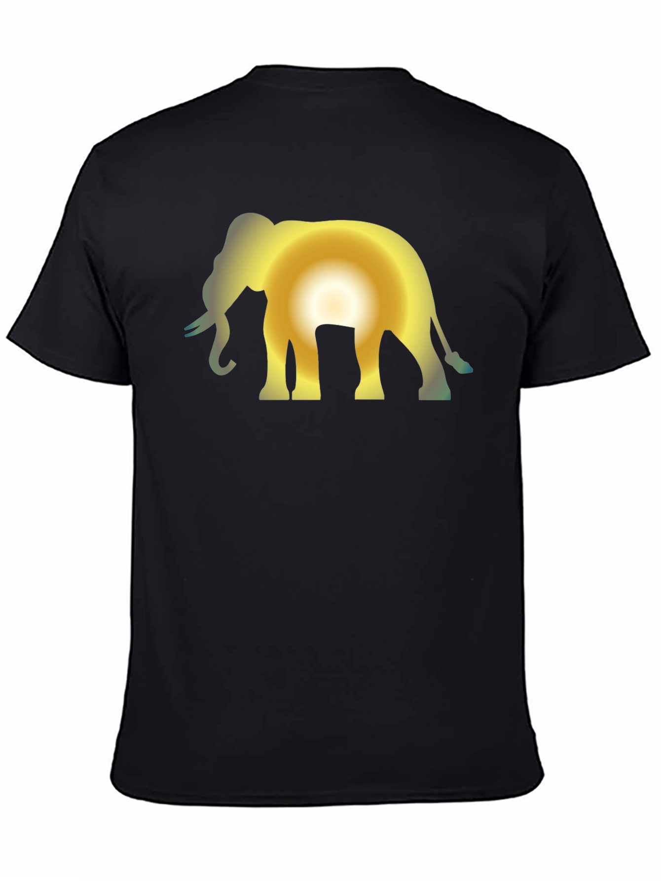 Black Elephant Sunset Black T-Shirt view 4