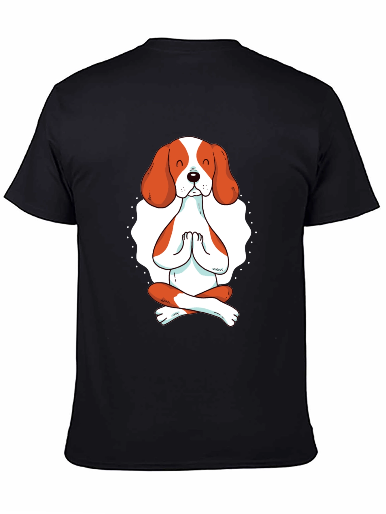 Black Yoga Dog Graphic Tee - Meditating Beagle T-Shirt view 4