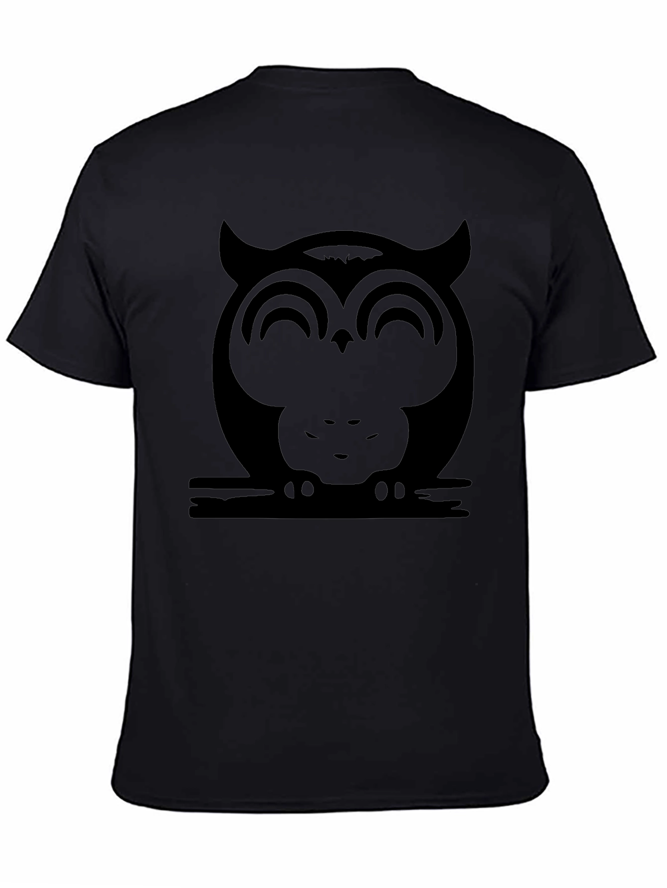 Black Owl Graphic Black T-Shirt - Unisex Style view 4