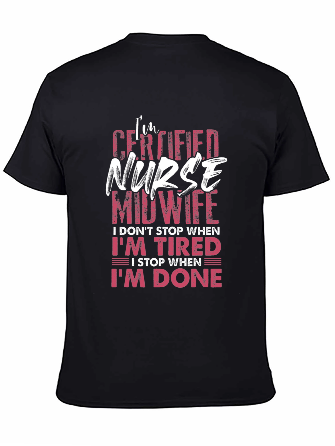 Black Certified Nurse Midwife Graphic T-Shirt view 4