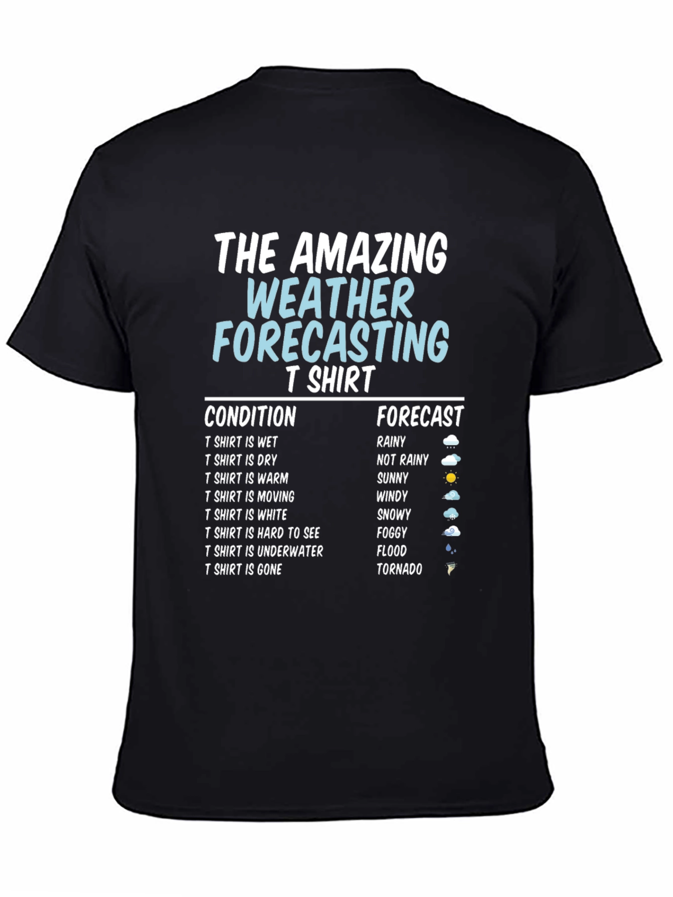 Black Amazing Weather Forecasting T-Shirt - Funny Gift view 4
