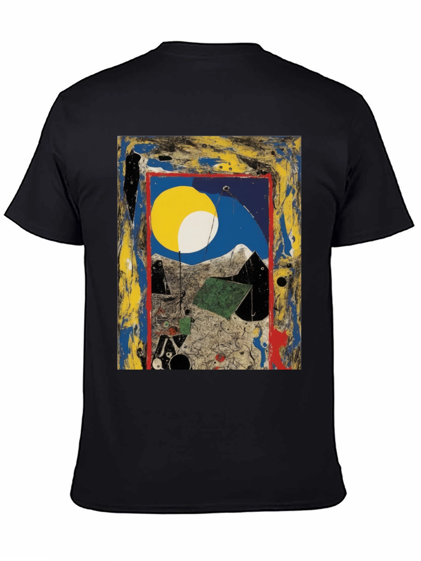 Black Abstract Art Print Tee - Modern Artistic Fashion view 4