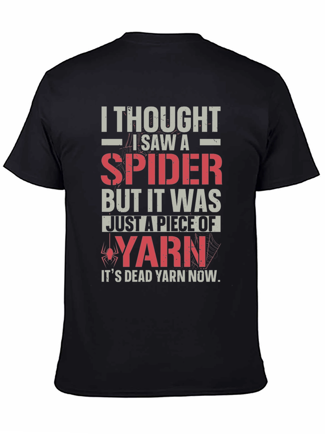 Black Funny Spider Yarn T-Shirt - Dead Yarn Now! view 4
