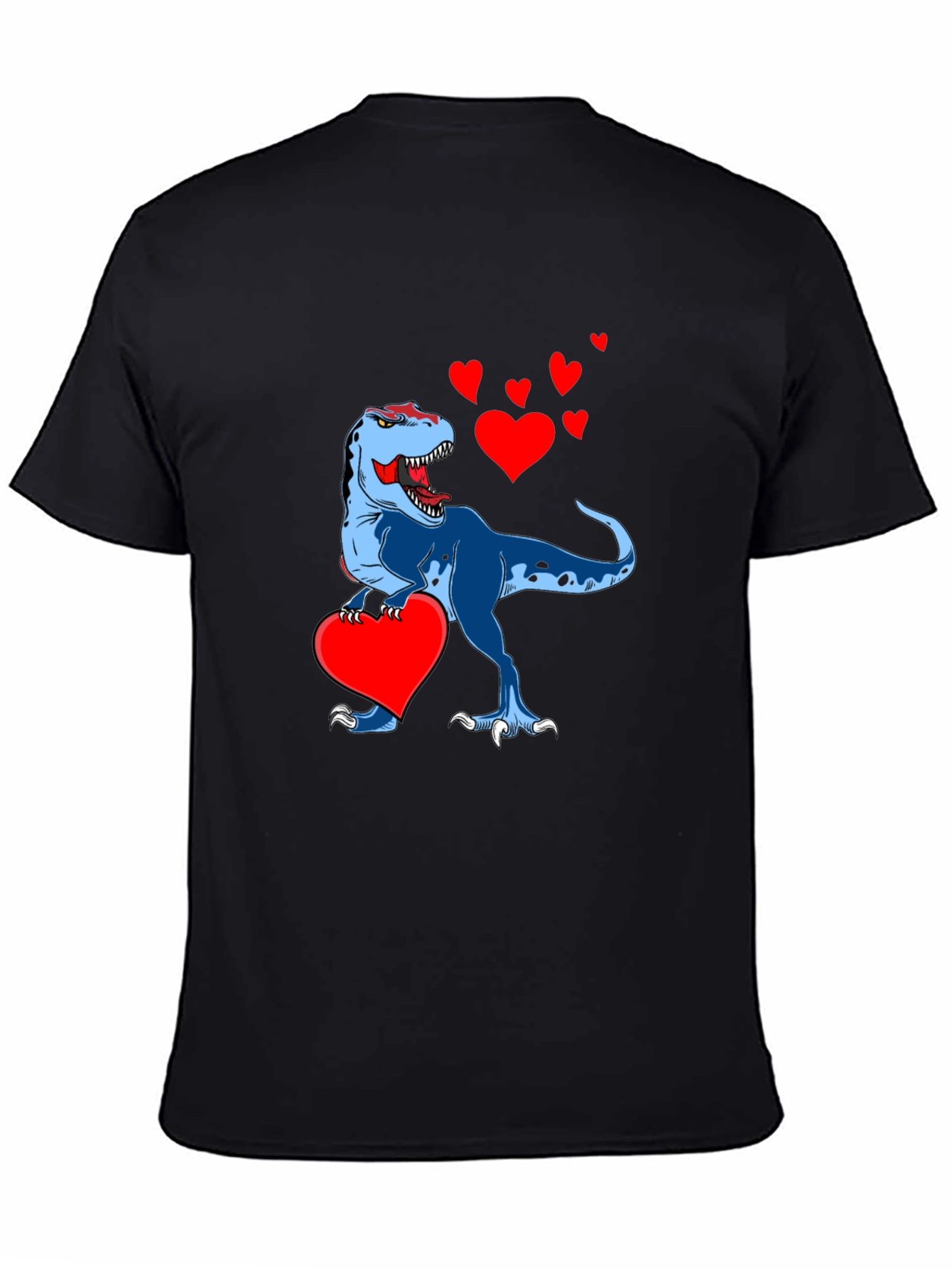 Black Dino Love T-Shirt: Tyrannosaurus Rex Heart Valentine's Day view 4