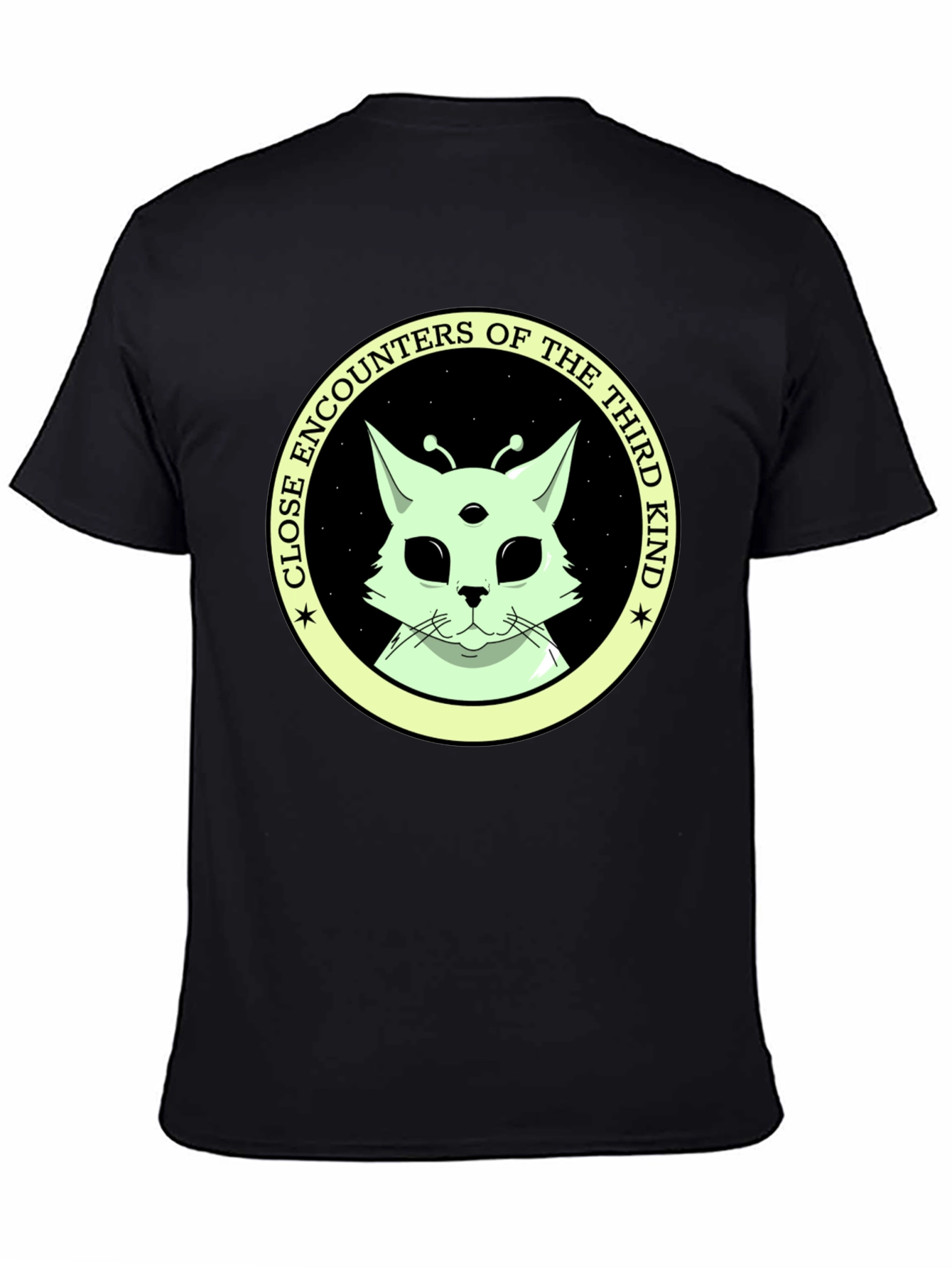 Black Alien Cat T-Shirt: Close Encounters of the Third Kind view 4