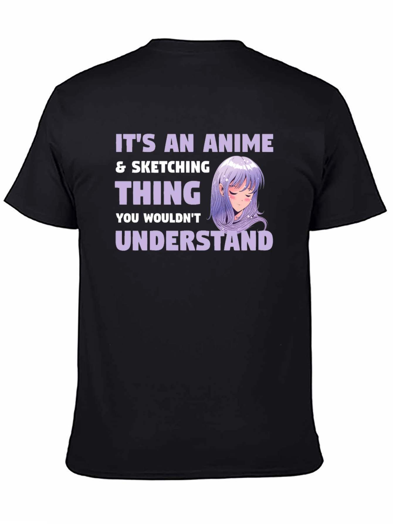 Black Anime & Sketching Thing T-Shirt view 4