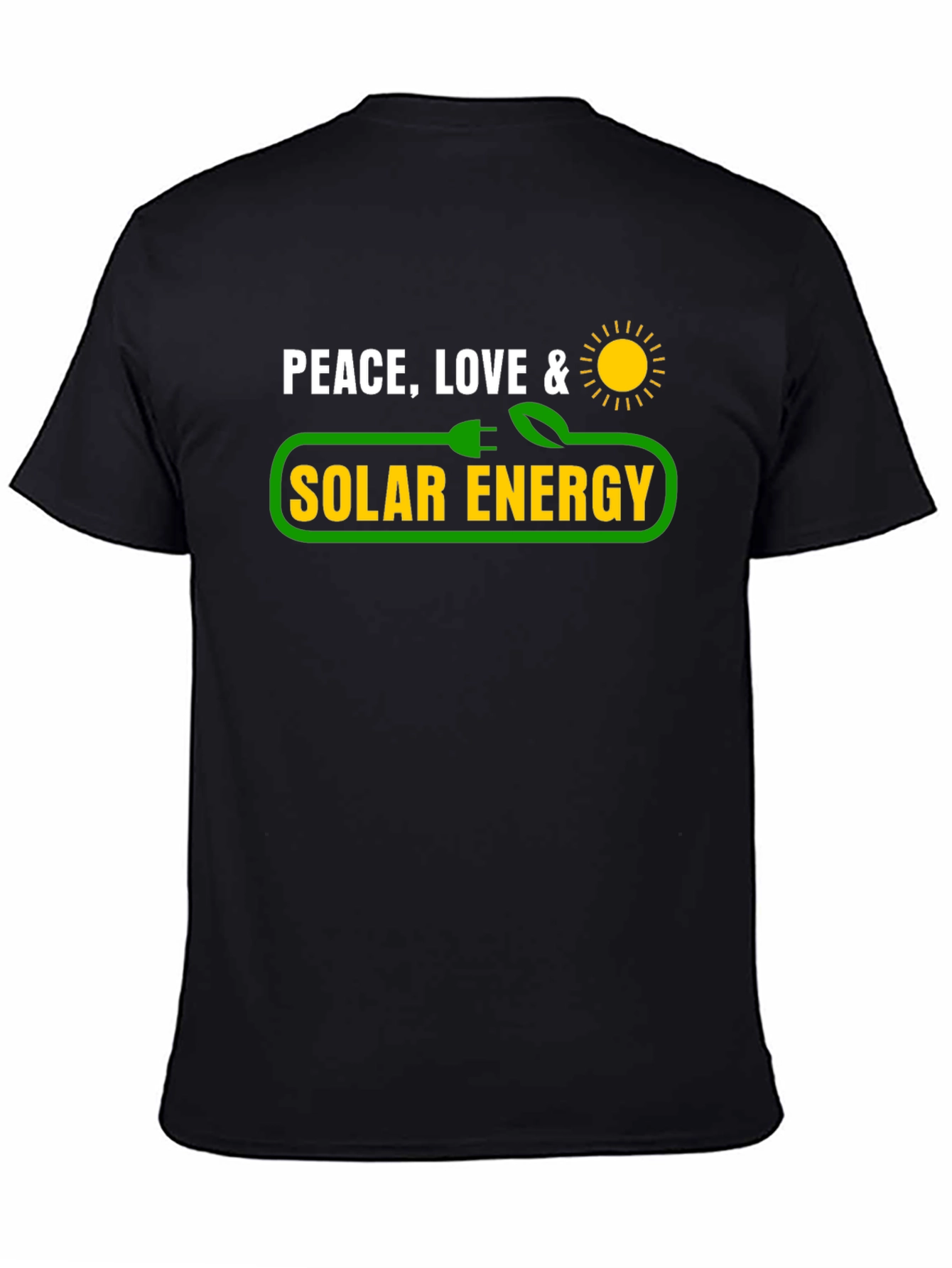 Black Peace Love & Solar Energy Graphic T-Shirt view 4