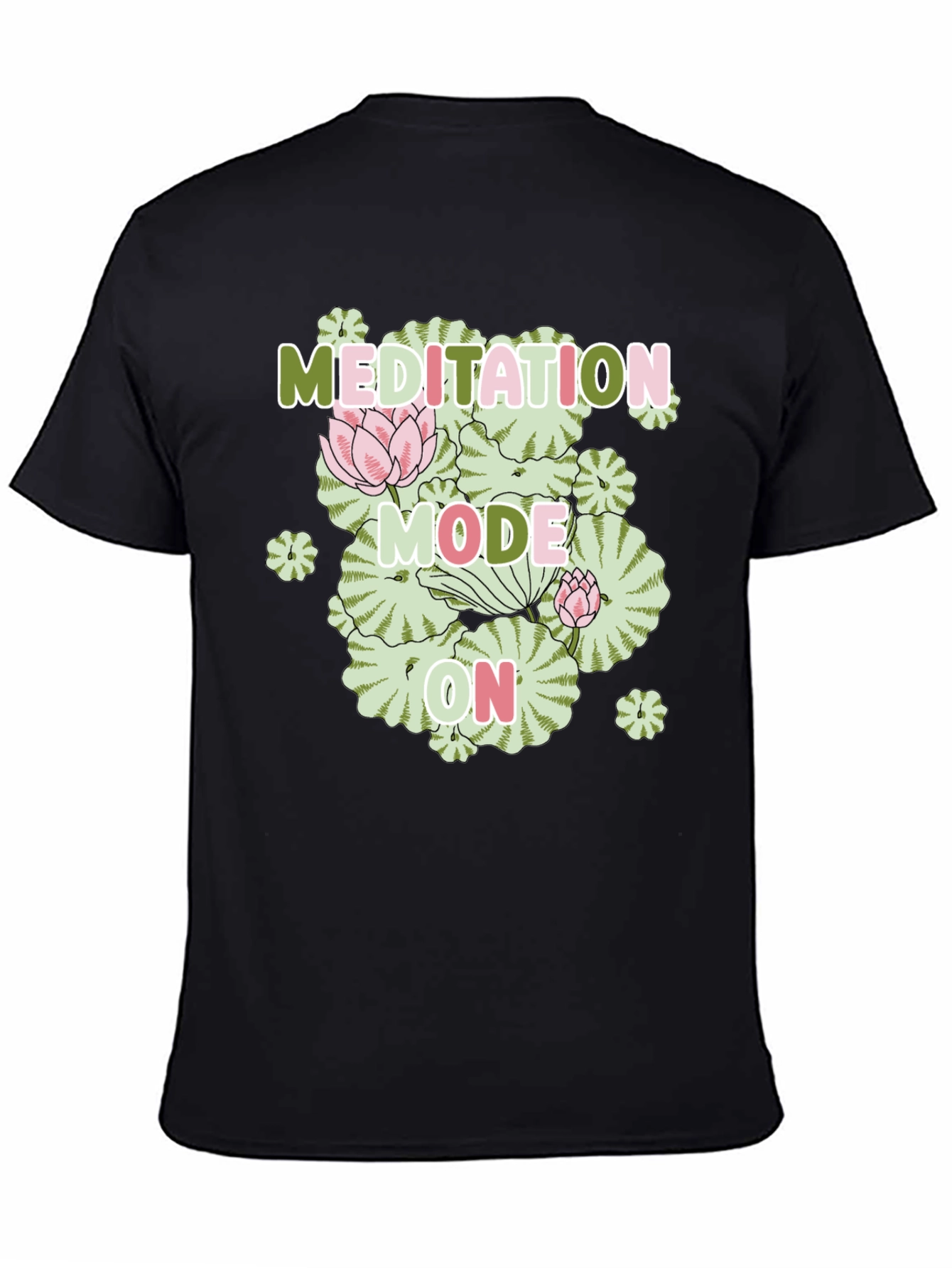 Black Meditation Mode On Graphic Tee view 4