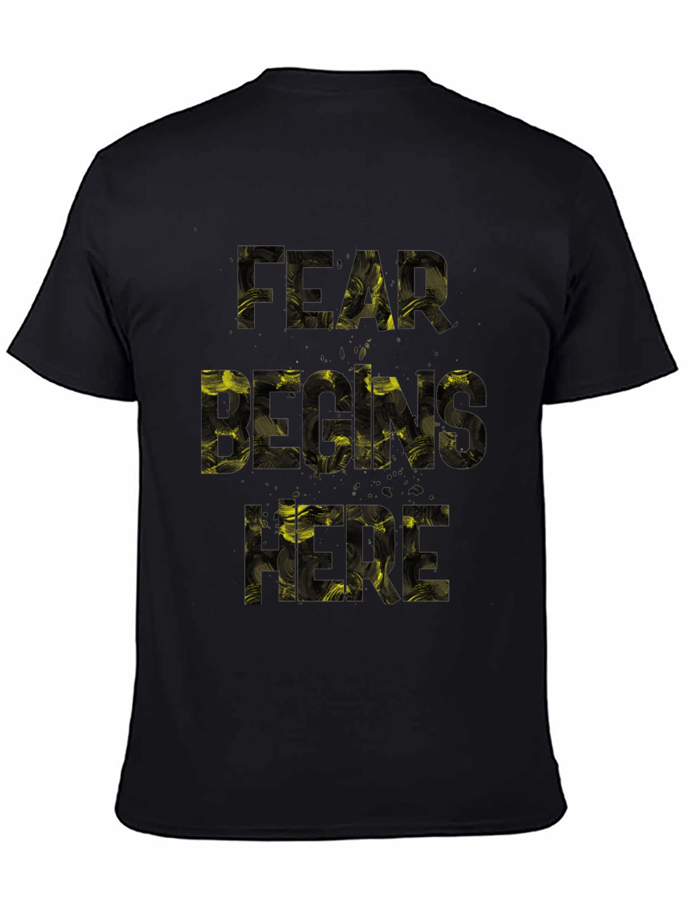 Black Fear Begins Here Graphic Tee - Black view 4