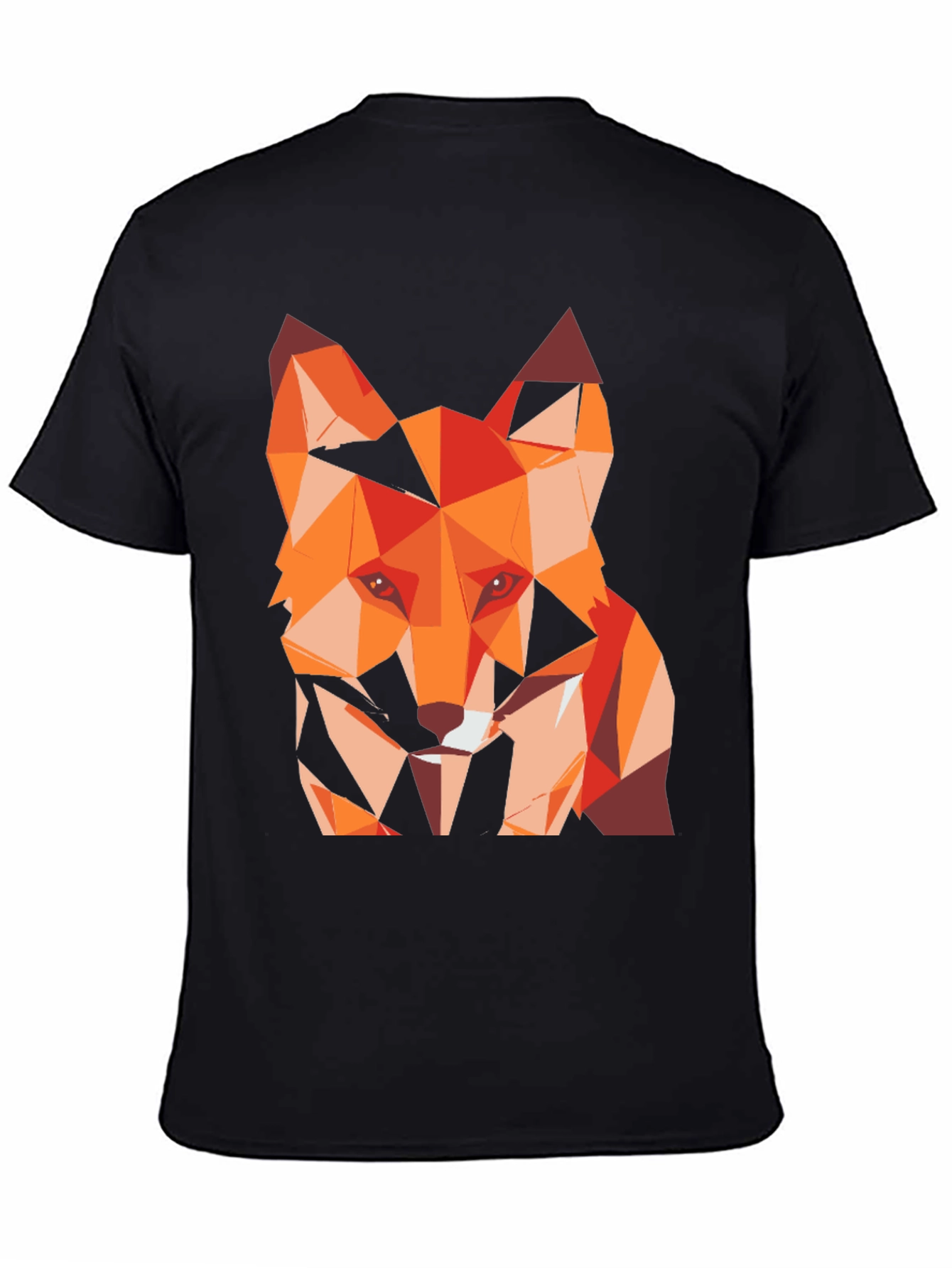 Black Geometric Fox Graphic Tee - Stylish Men's T-Shirt view 4