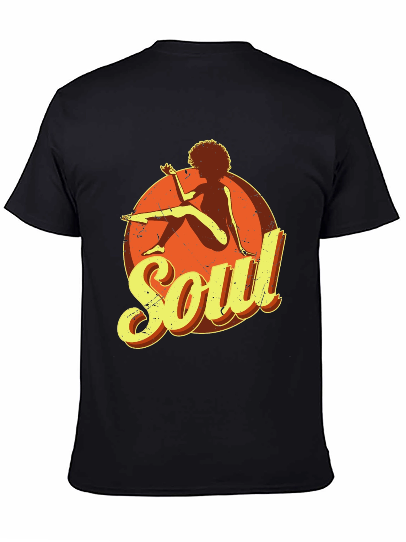 Black Soul Graphic T-Shirt - Retro Style Black Tee view 4