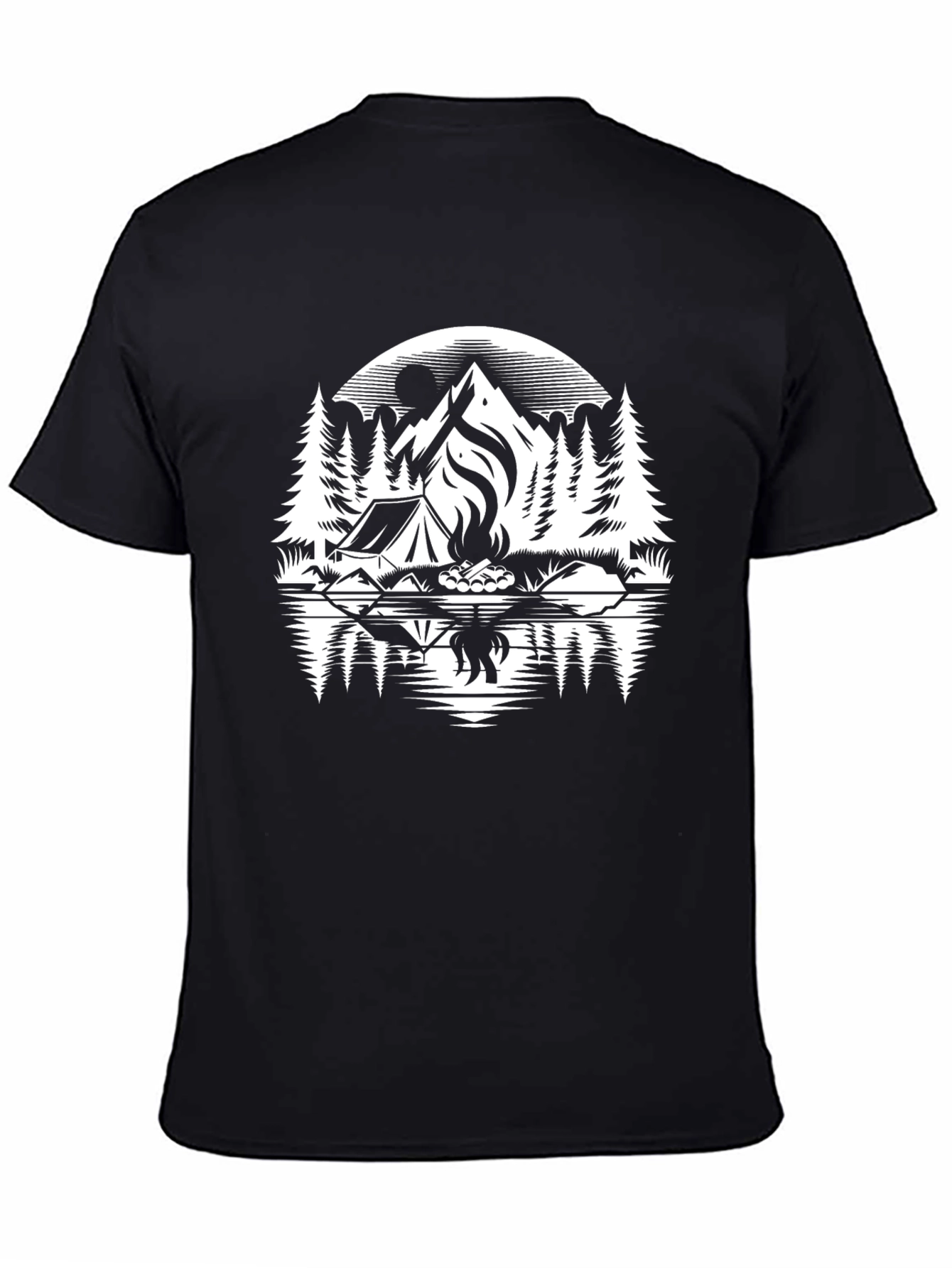 Black Camping Adventure Graphic T-Shirt view 4