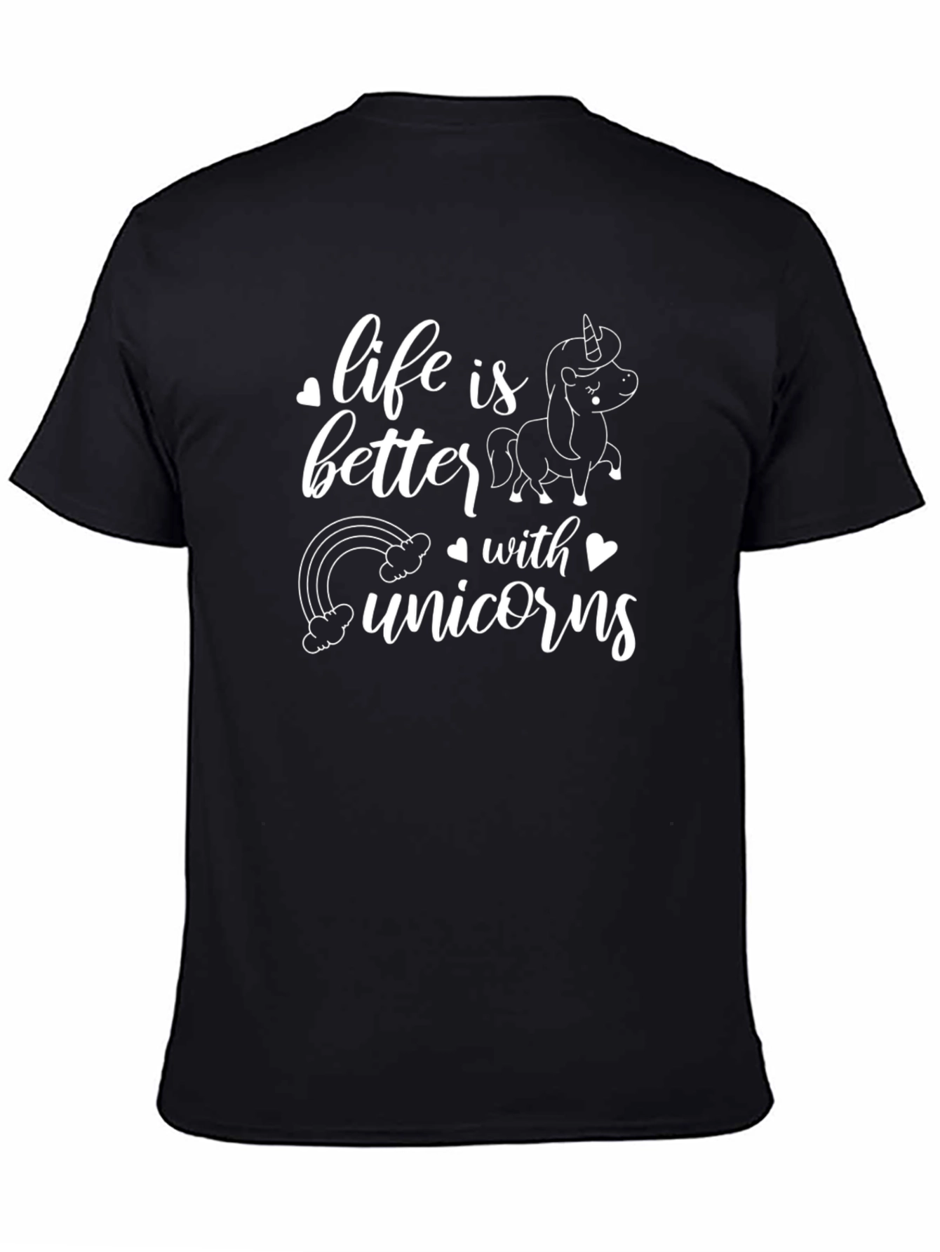 Black Life is Better with Unicorns T-Shirt view 4