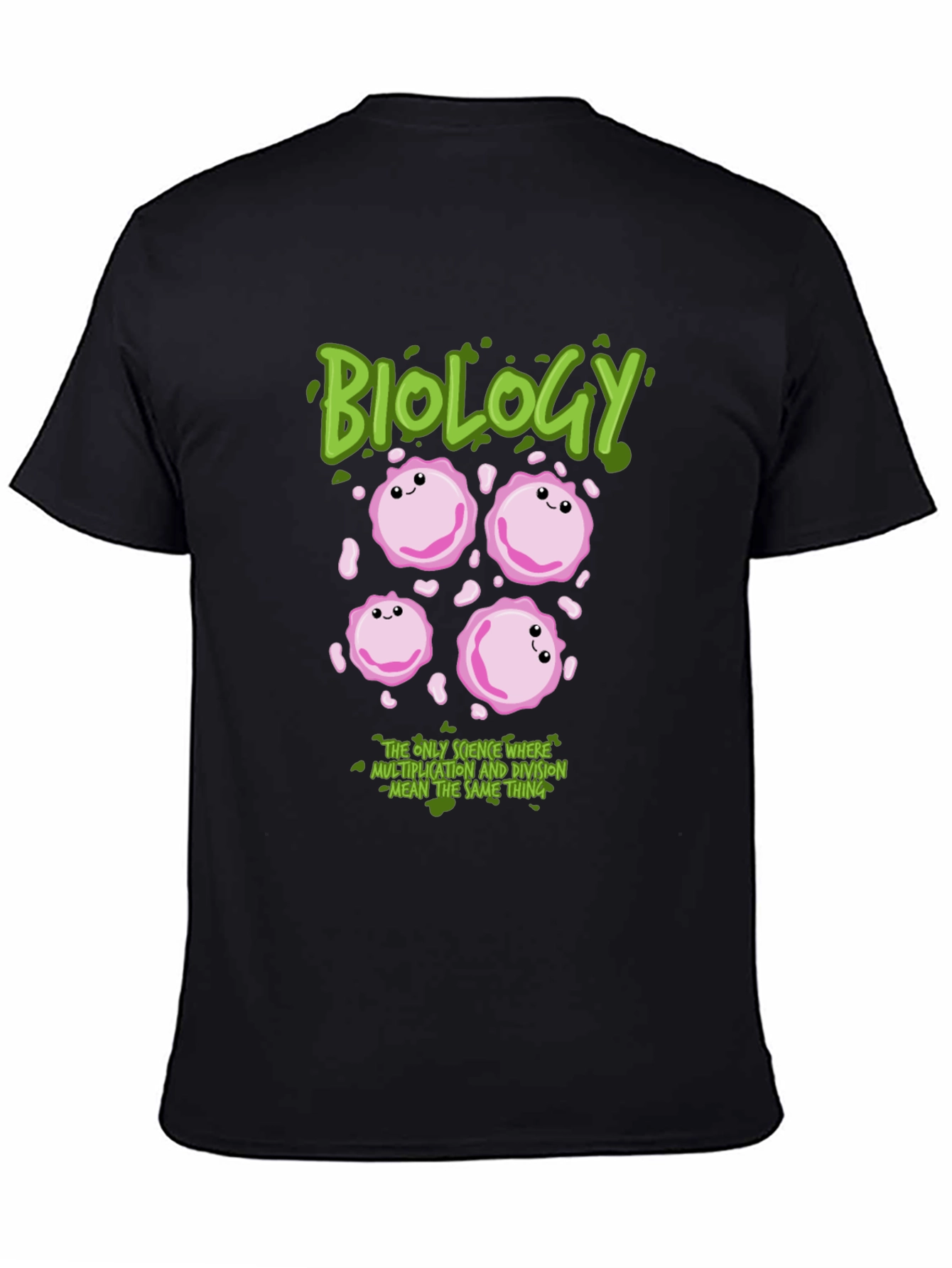 Black Biology Cell Division T-Shirt: Funny Science Tee view 4