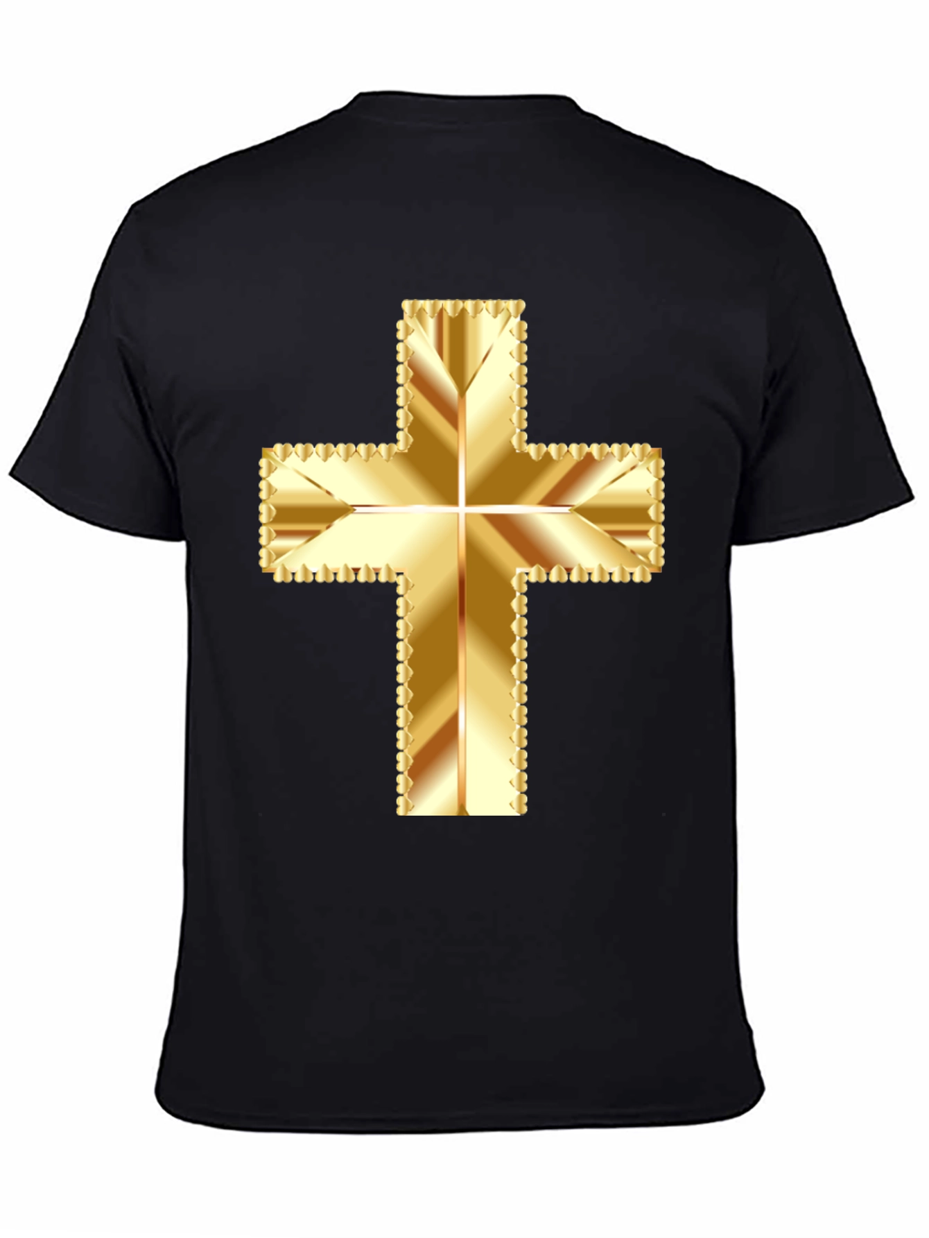 Black Golden Cross Graphic Tee - Stylish Religious Apparel view 4