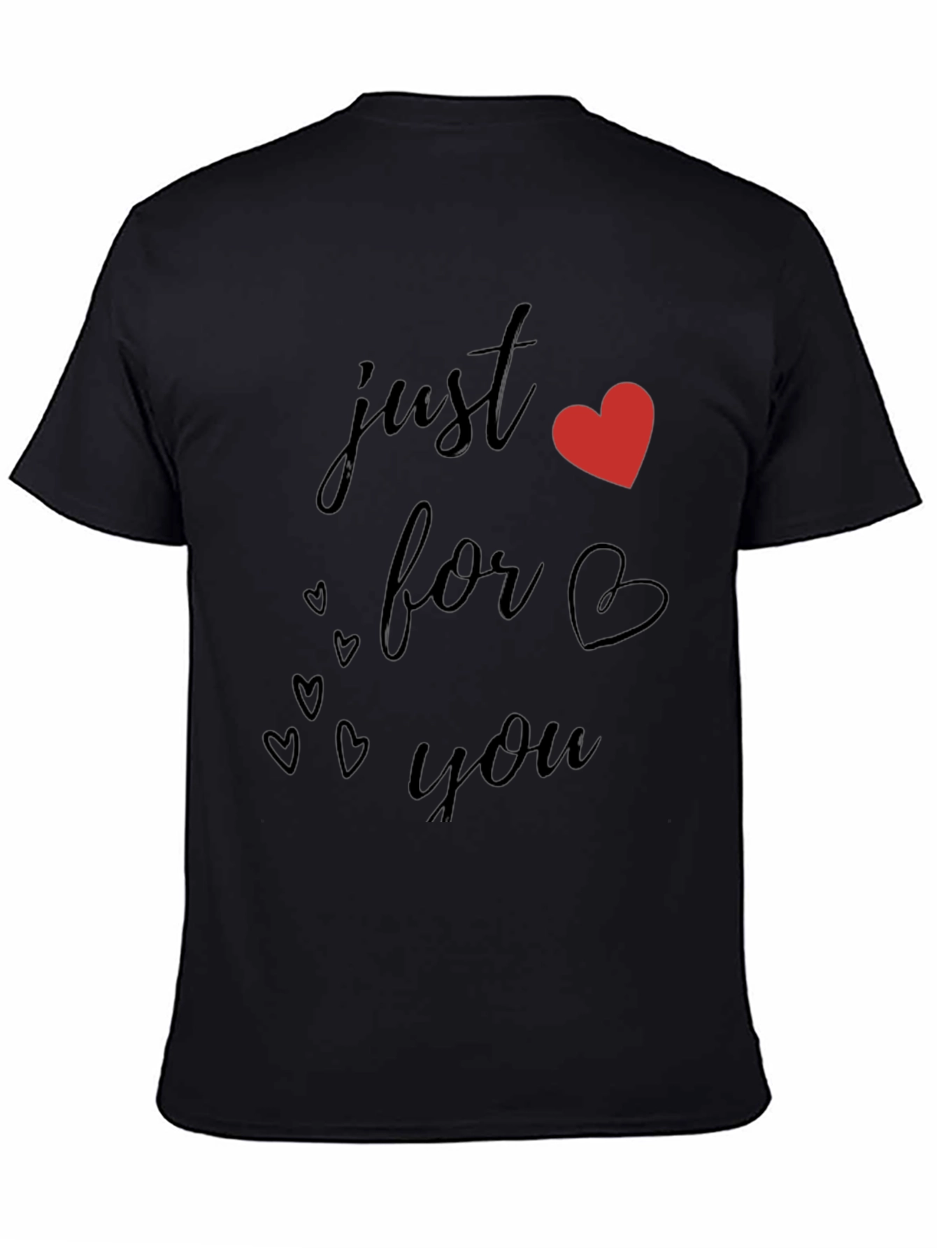 Black Just For You Black Heart Graphic T-Shirt view 4