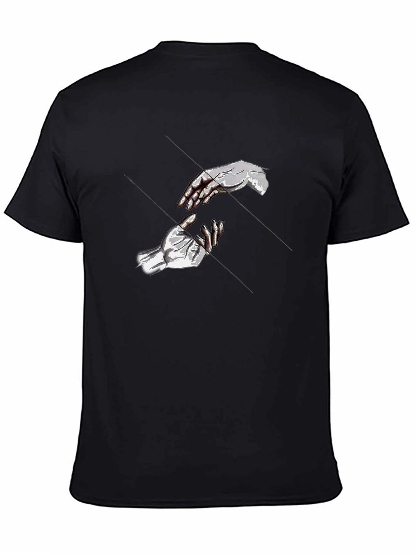 Black Reach T-Shirt - Artistic Hand Design - Black Cotton Tee view 4