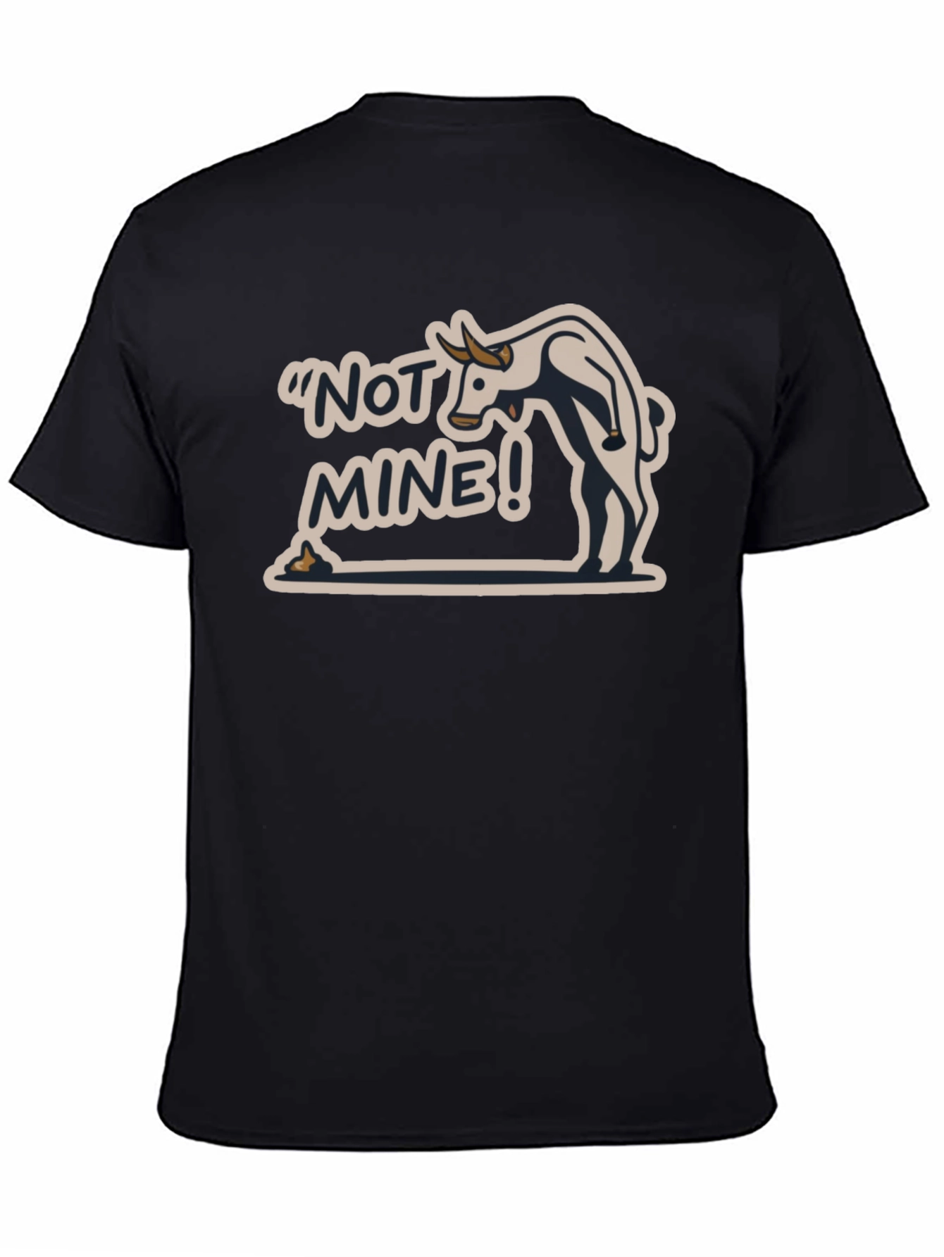Black Not Mine! Bull Humor Black T-Shirt view 4