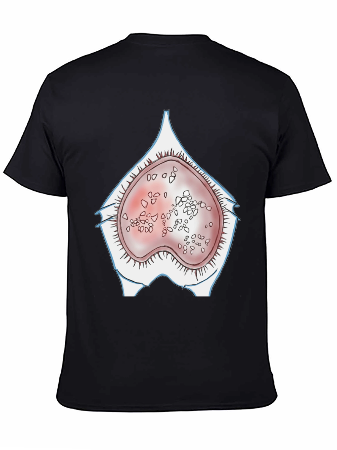 Black Anatomical Humor T-Shirt - "Germ Cell" view 4