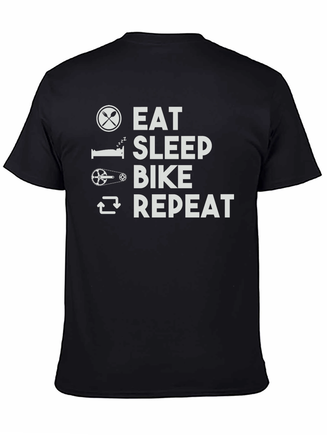 Black Eat Sleep Bike Repeat Graphic T-Shirt view 4