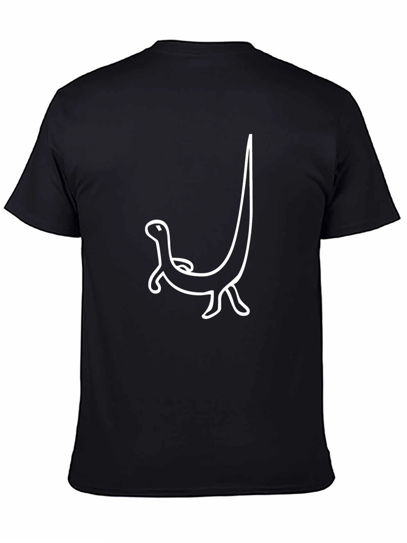 Black Whimsical Dinosaur Graphic Tee - Black Cotton view 4